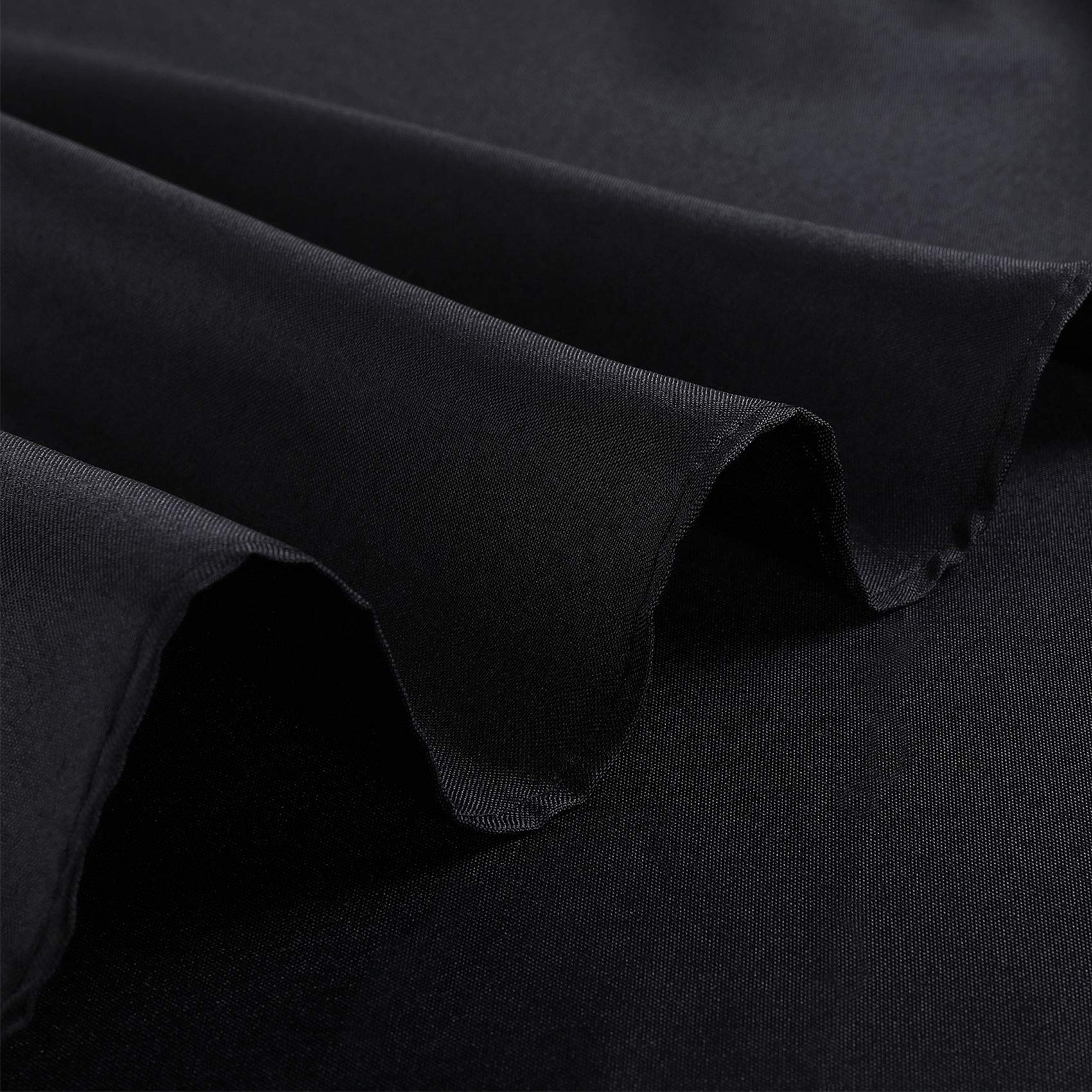 Ascoza 2Pack 60 Inch Black Rectangular Tablecloth In Polyester Fabric For Wedding/Banquet/Restaurant/Parties