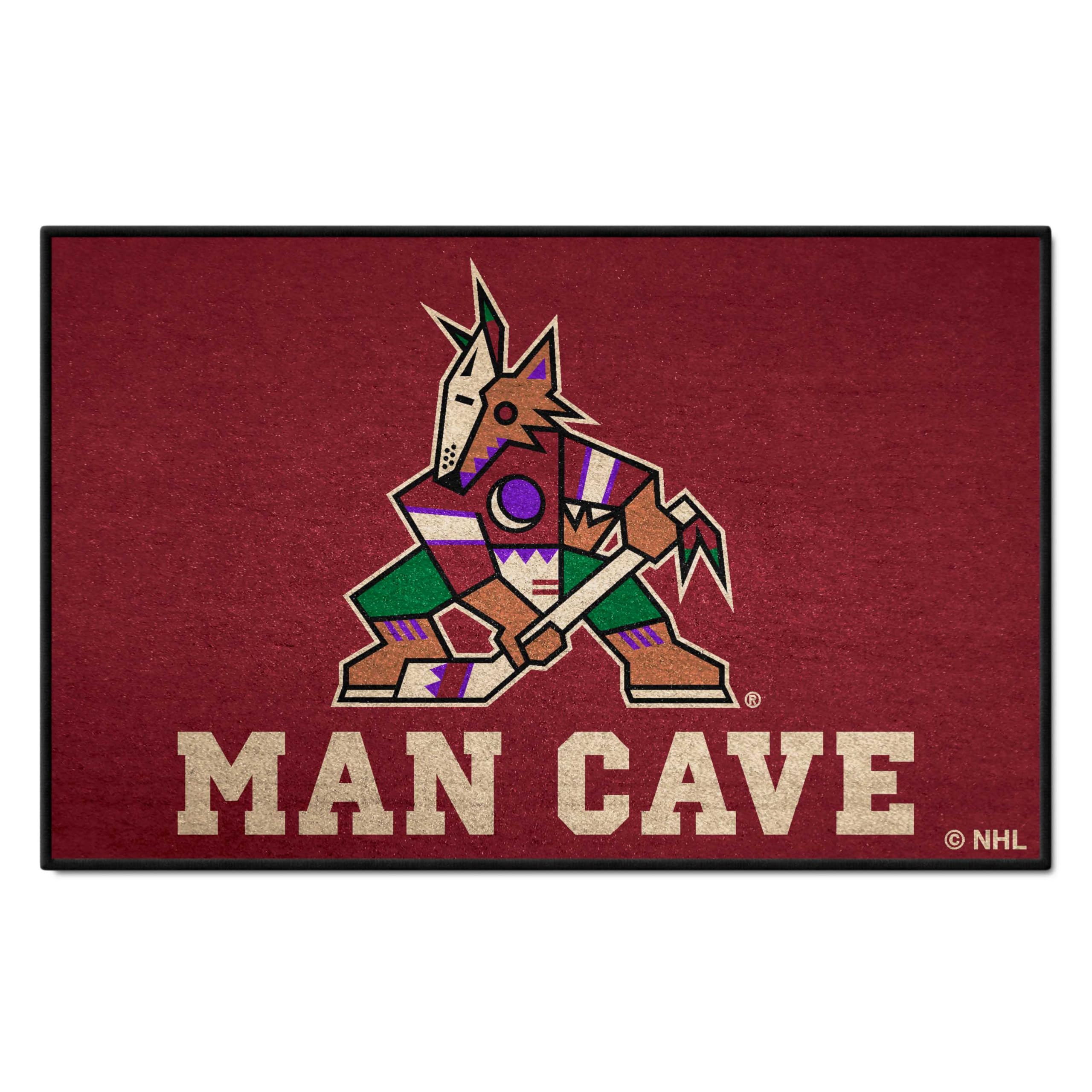 FANMATS 14474 NHL - Arizona Coyotes Man Cave Starter Mat Accent Rug - 19in. x 30in. | Sports Fan Home Decor Rug and Tailgating M