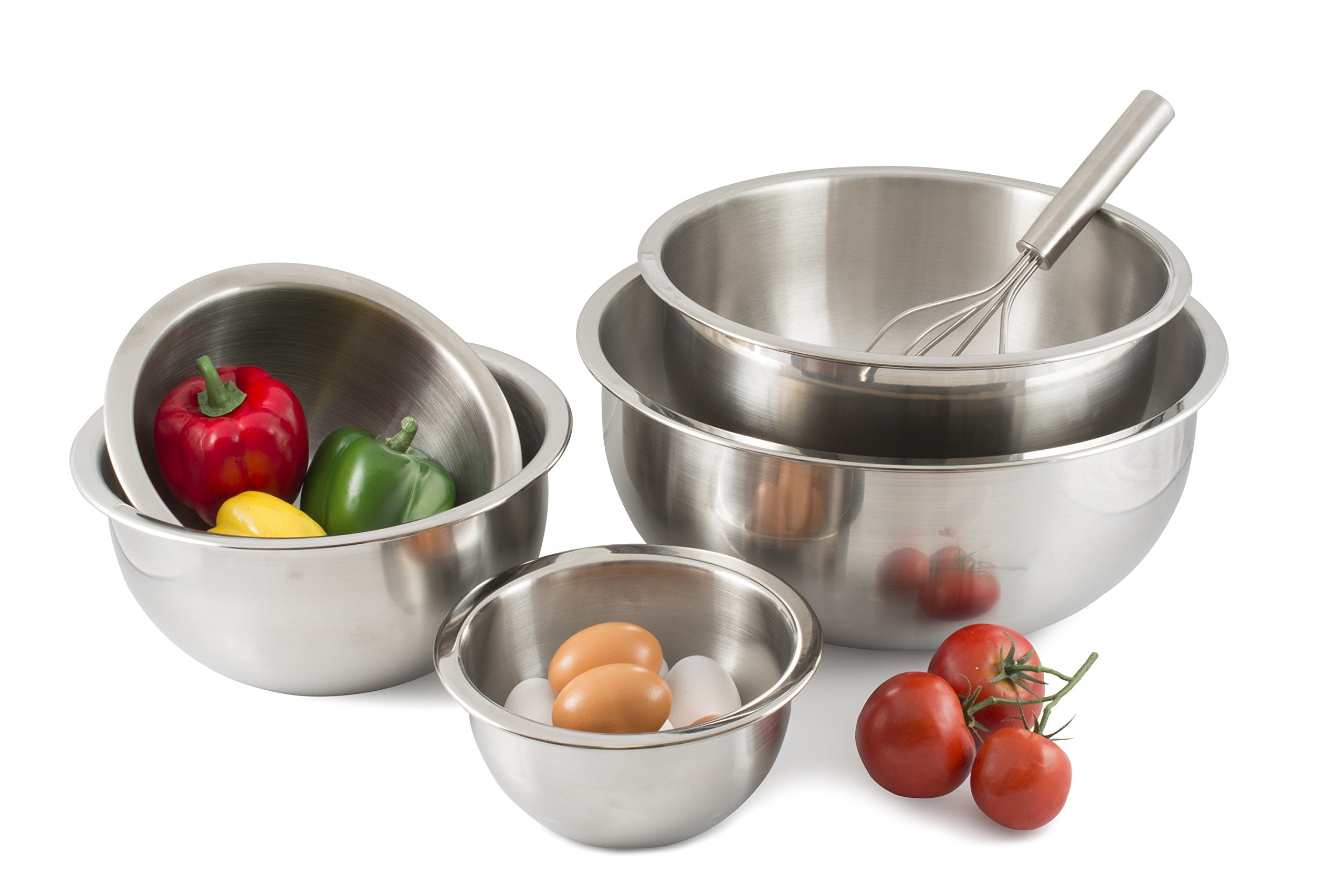 Hic Kitchen 2-Quart Mixing Bowl, Heavyweight 18/8 Stainless Steel, Reinforced Rim, Dishwasher Safe, Ideal For Mixing & Serving