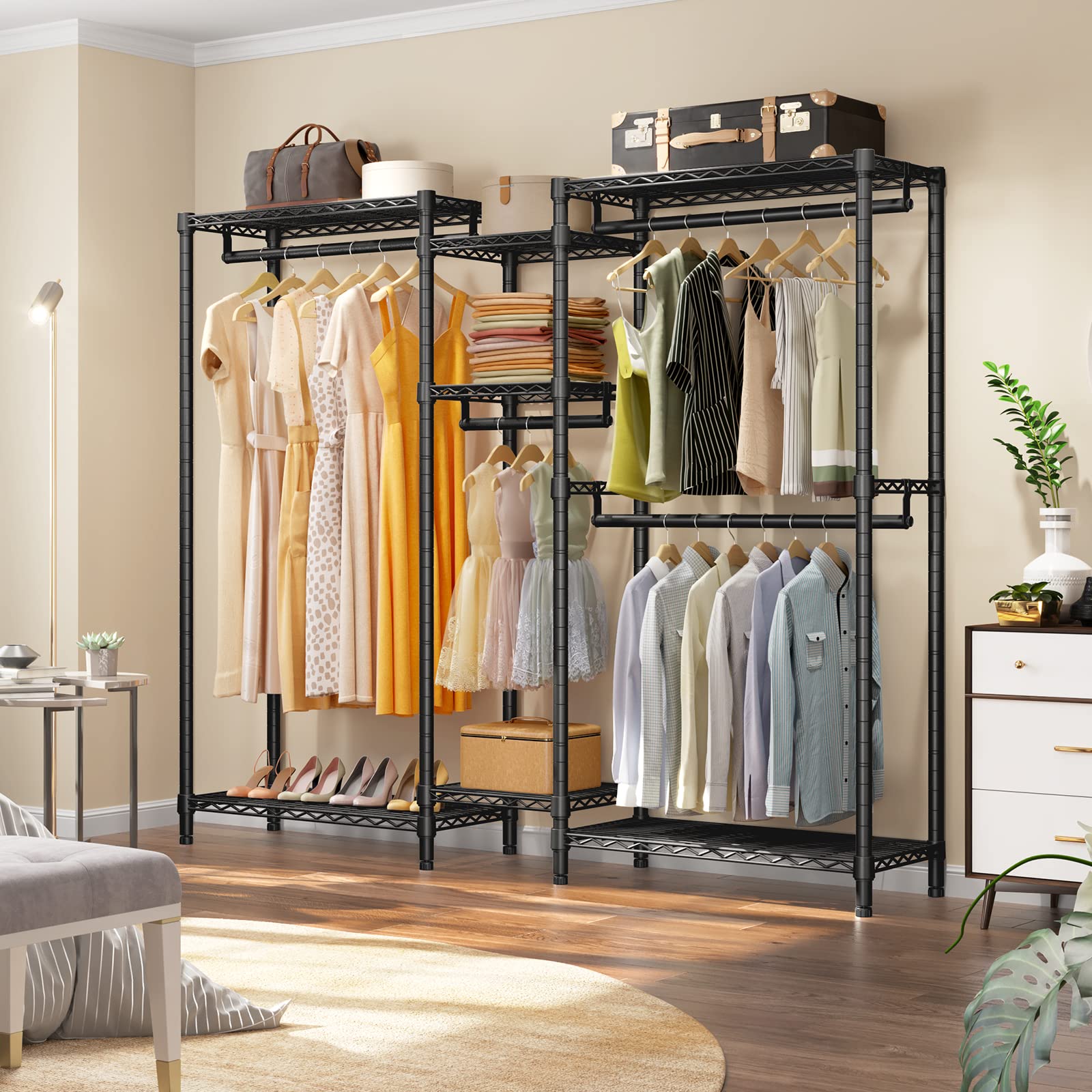Vipek V6 Wire Garment Rack Heavy Duty Clothes Rack For Hanging Clothes, Metal Freestanding Closet Wardrobe Rack, 71.2'' L X 14.6