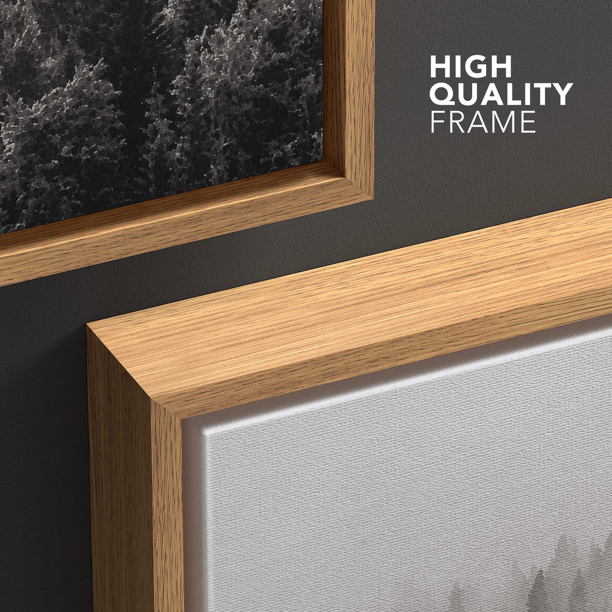 Wall26 Framed Canvas Wall Art - Misty Forest In Black And White - Gallery Wrap Modern Home Art | Ready To Hang - 16''X24'' Natur