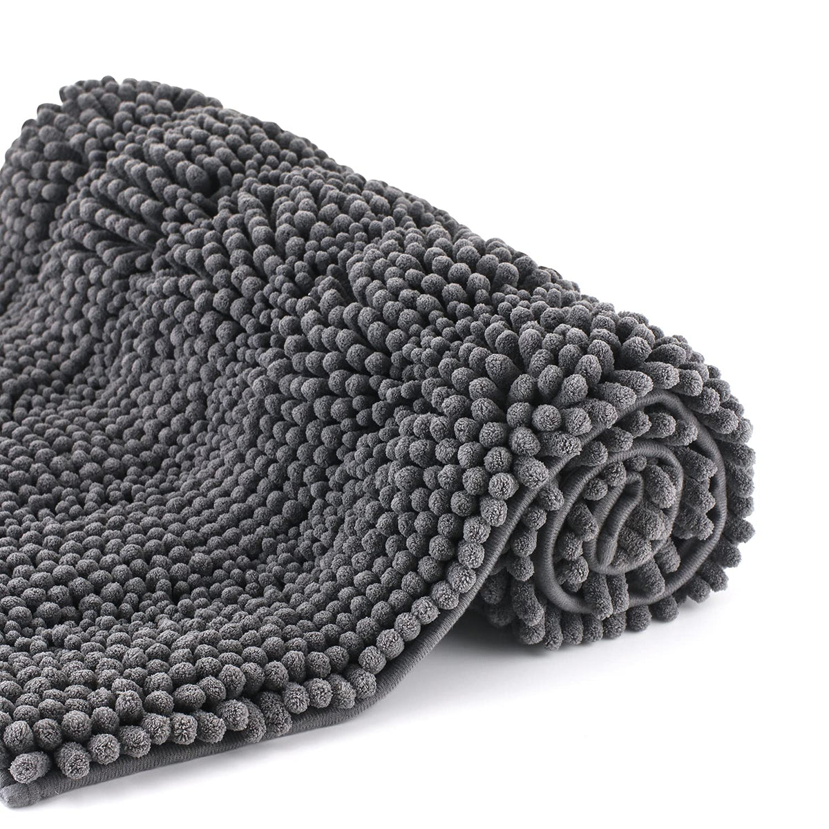 Tengtenglink Bath Mats For Bathroom,Thick Soft Chenille Floor Mats,Non Slip Shower Mats Ultra Water Absorbent Doormat (1-Dimgrey