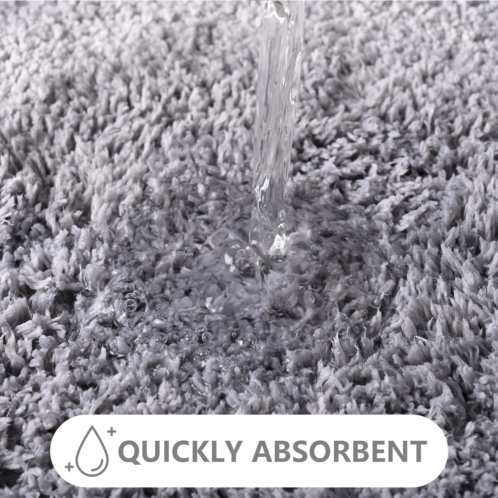 Homore Luminous Grey Bathroom Rugs,70X24 Inch Non Slip Bathroom Runner Rug, Extra Soft Long Bath Rug, Absorbent Thick Microfiber