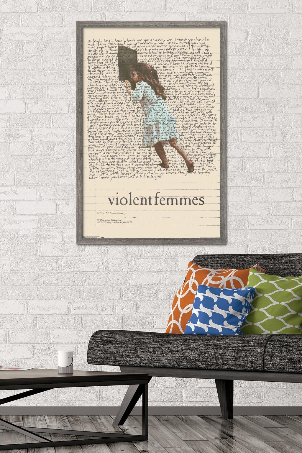 Trends International Violent Femmes - Lyric Girl Tea Towel Wall Poster, 22.375'' X 34'', Barnwood Framed Version