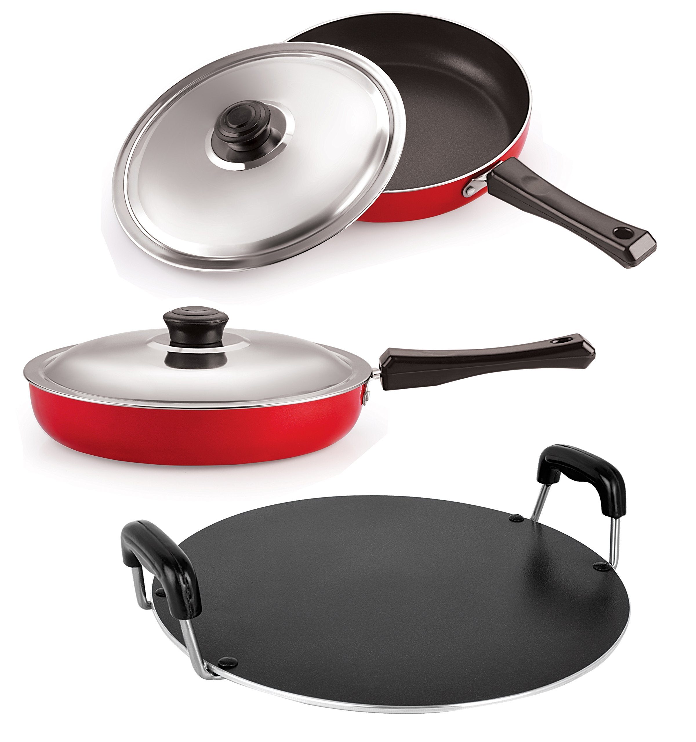 Nirlon NonStick Aluminium Flat Base Gas Compatible Kitchenware Combo Set