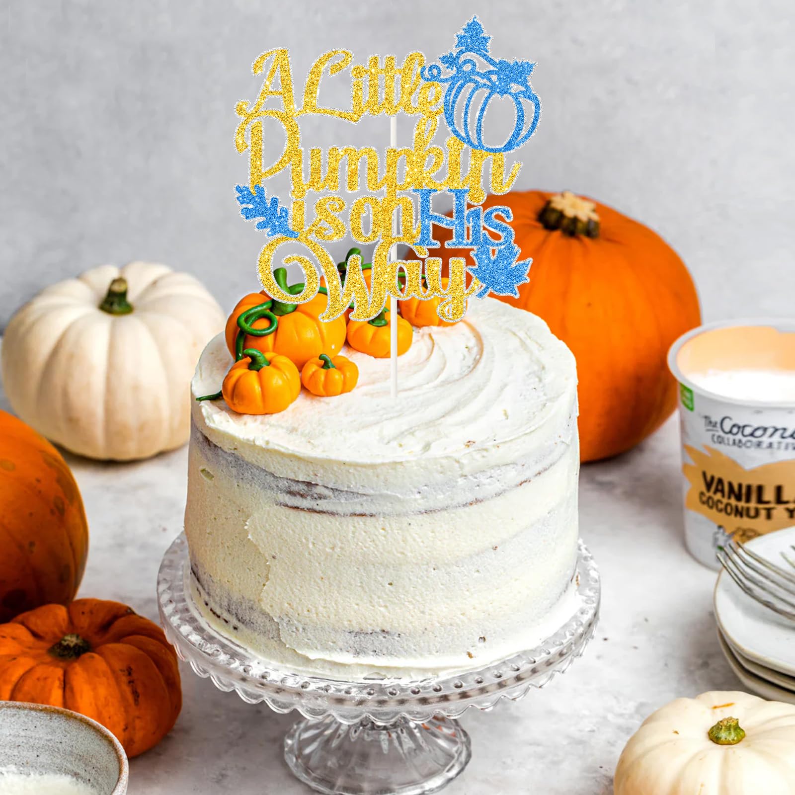 Hello Autumn Blessed - Thanksgiving Harvest Party Cake Decor - Fall Leaves Pumpkin Gracias Autumn Festival Party Supplies