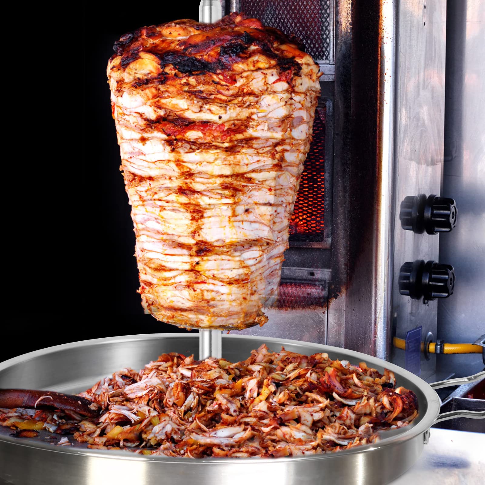 Dakos Al Pastor Skewer For Grill Upgraded Thicken Stainless Vertical Skewer Griddle, Barbecue Grill Stand,Vertical Skewer Grill,