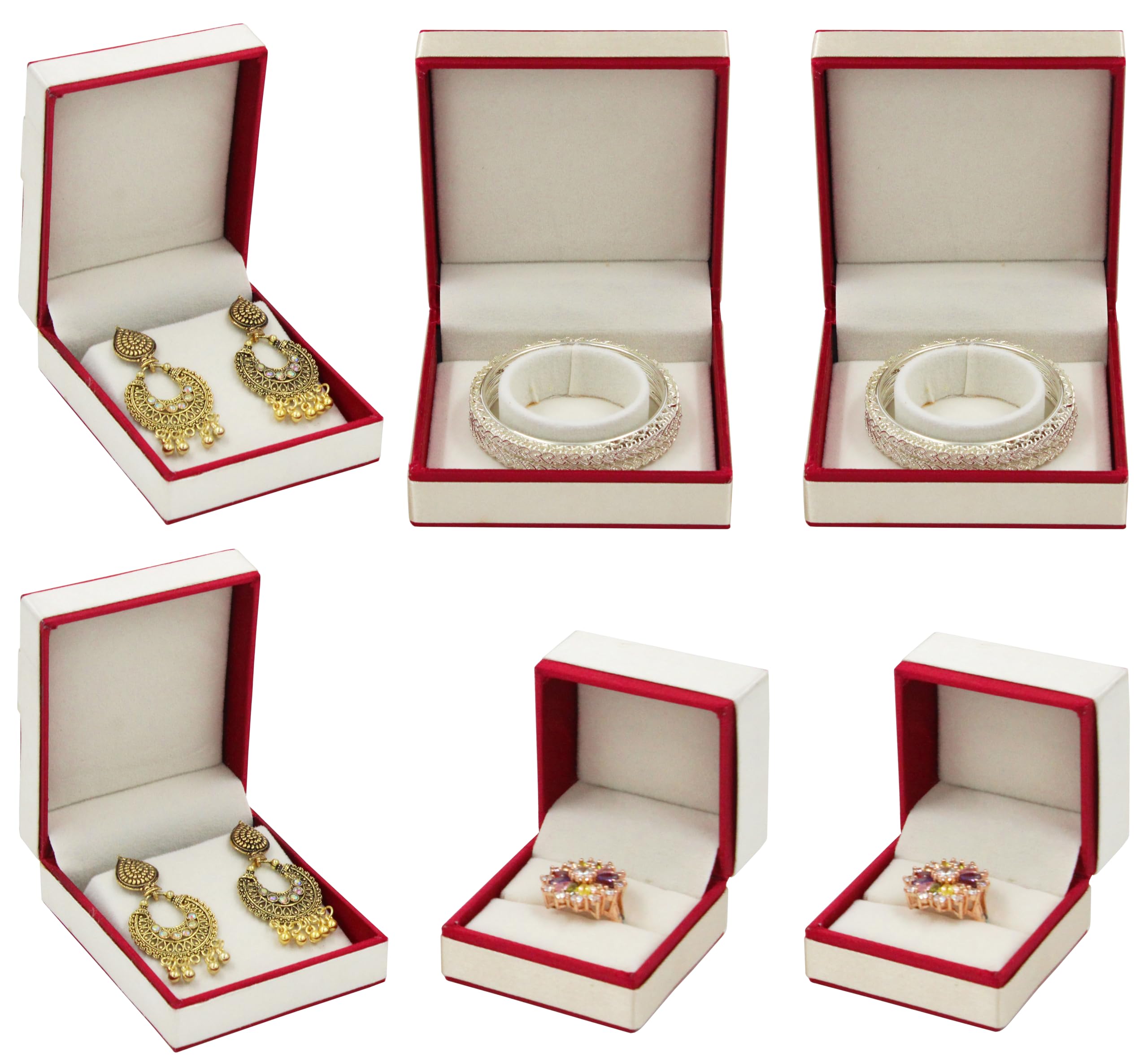Atorakushon Satin Jewelry Organizer Locker Box Set For Women And Girls For Necklaces Earring Ring Chains And Bangle With 6 Set C