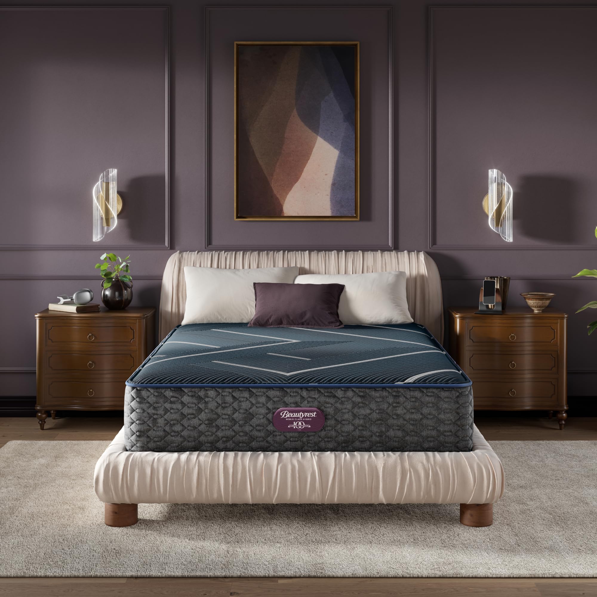 Beautyrest World Class Level Four Plush 13.5 Hybrid Mattress - Twin XL Size - Durable Support, Pressure Relief, Cooling, Motion 