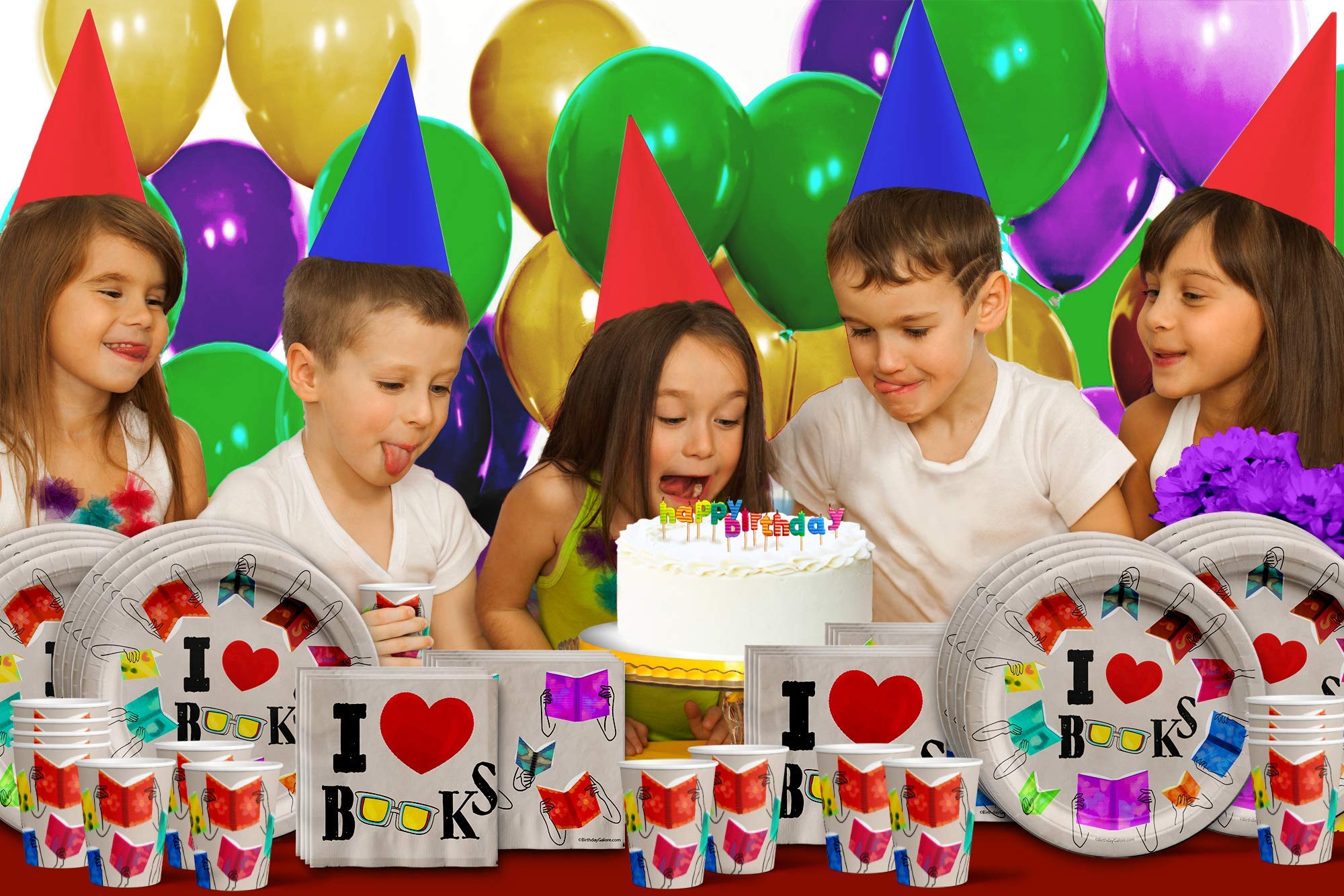 Books Book Club Birthday Party Supplies Set Plates Napkins Cups Tableware Kit for 16