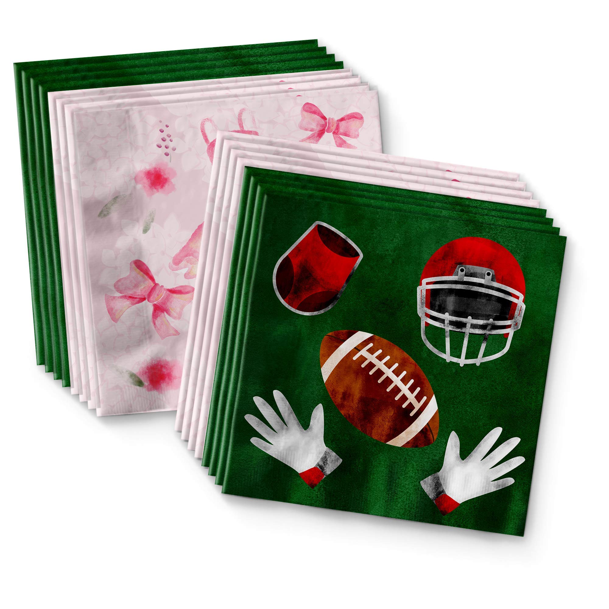 Tutus or Touchdowns Gender Reveal Party Supplies Set Plates Napkins Cups Tableware Kit for 16