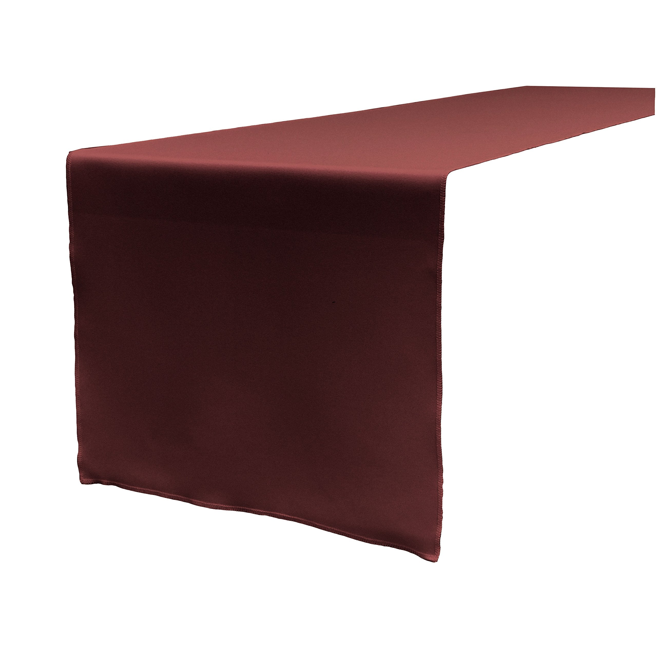 LA Linen Polyester Poplin Table Runner 14  by 108-Inch  Burgundy