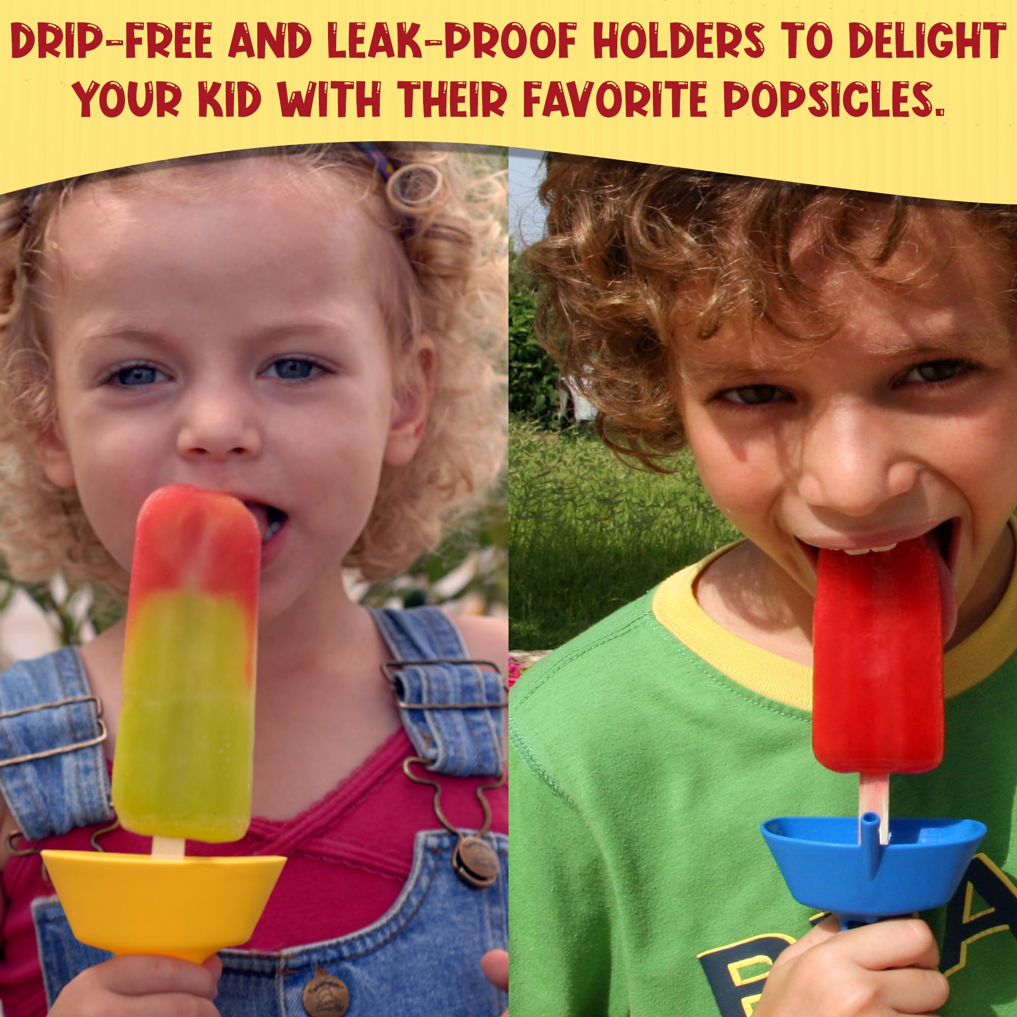 The Original Pop No Drop Popsicle Holder - Mess-Free Frozen Treats Holder With Straw - Drip Free, Bpa Free & Dishwasher Safe - N