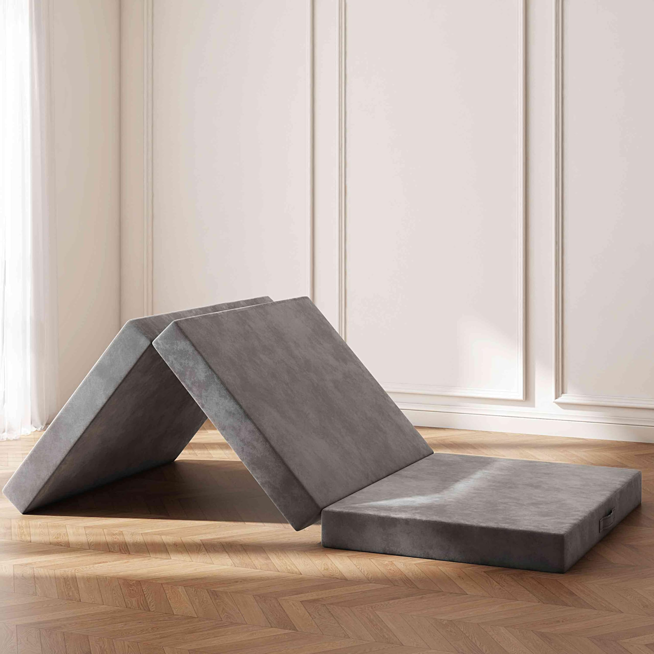 Swbvs Tri-Fold Memory Foam Mattress, 6 Inch Twin Folding Mattress With Washable Covers, Reversible Design, Foldable Mattress Top