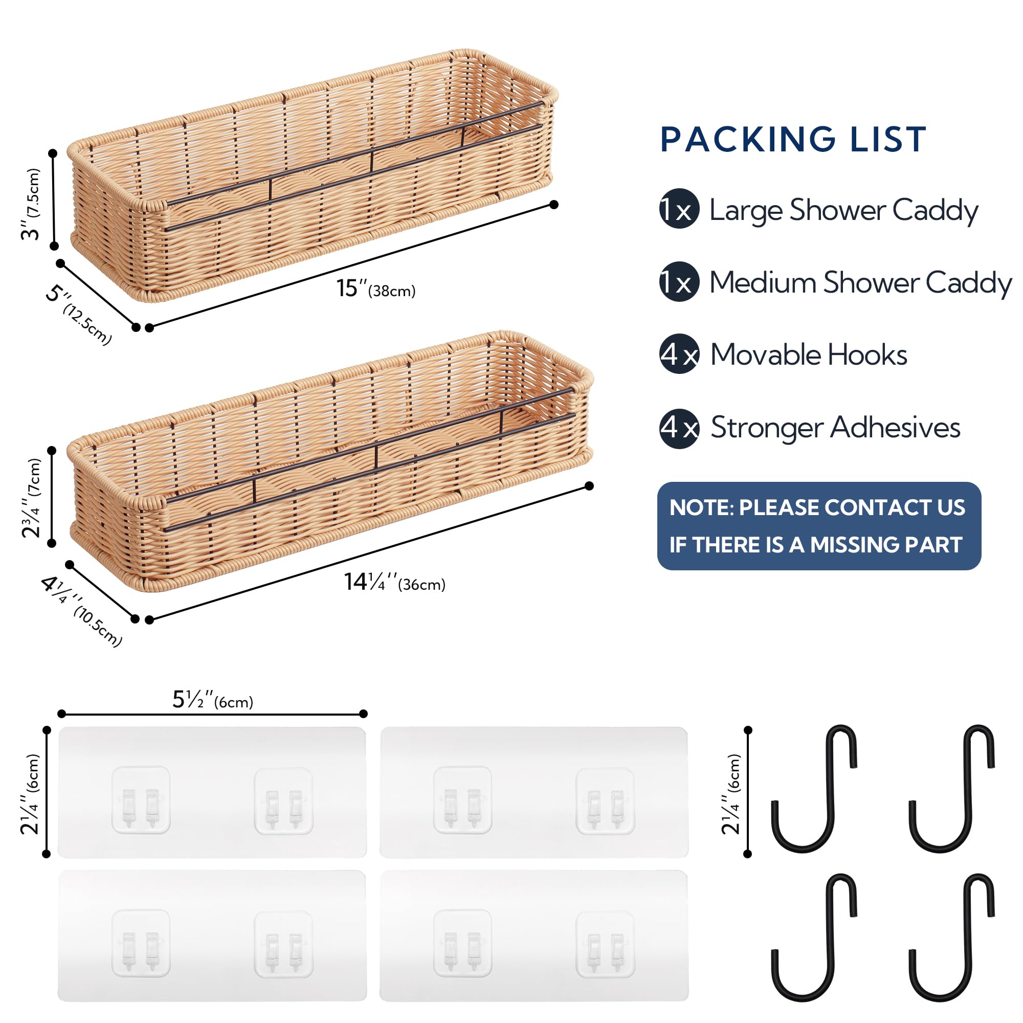 Granny Says Shower Caddy Hanging, 2 Pack Bathroom Shelves For Shower, Waterproof Shower Shelf For Inside Shower, Shower Shelves