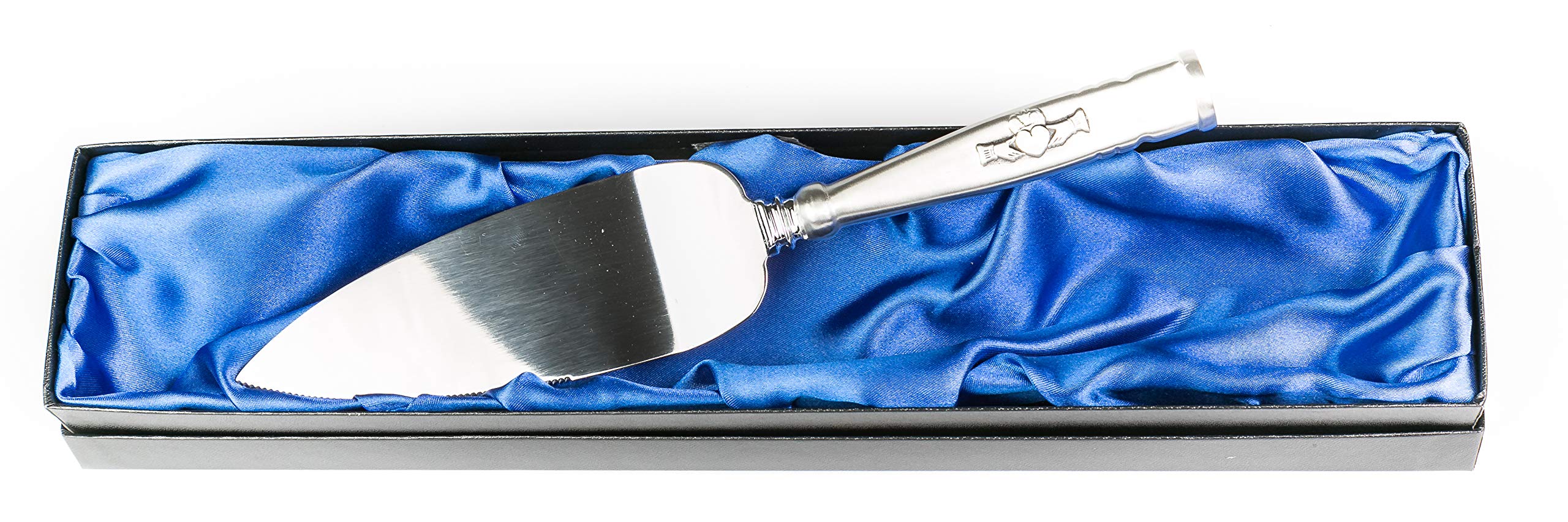 Mullingar Pewter Claddagh Cake Server - 10.5" Stainless Steel Pastry Spatula in Silver for Serving Desserts