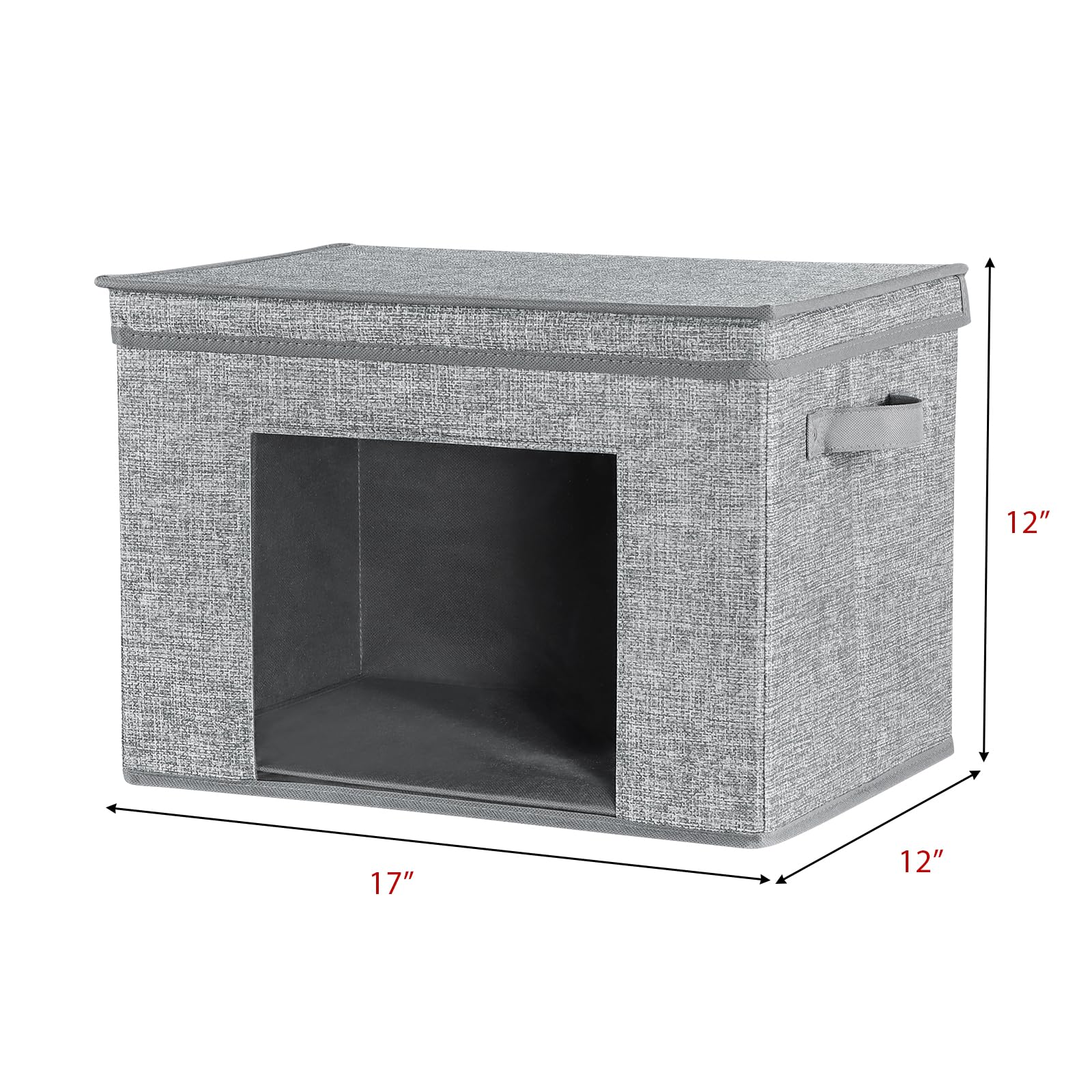 Univivi Collapsible Storage Boxes With Lids, Decorative Storage Bins [4-Pack] Foldable Storage Cubes Organizer Containers Organi