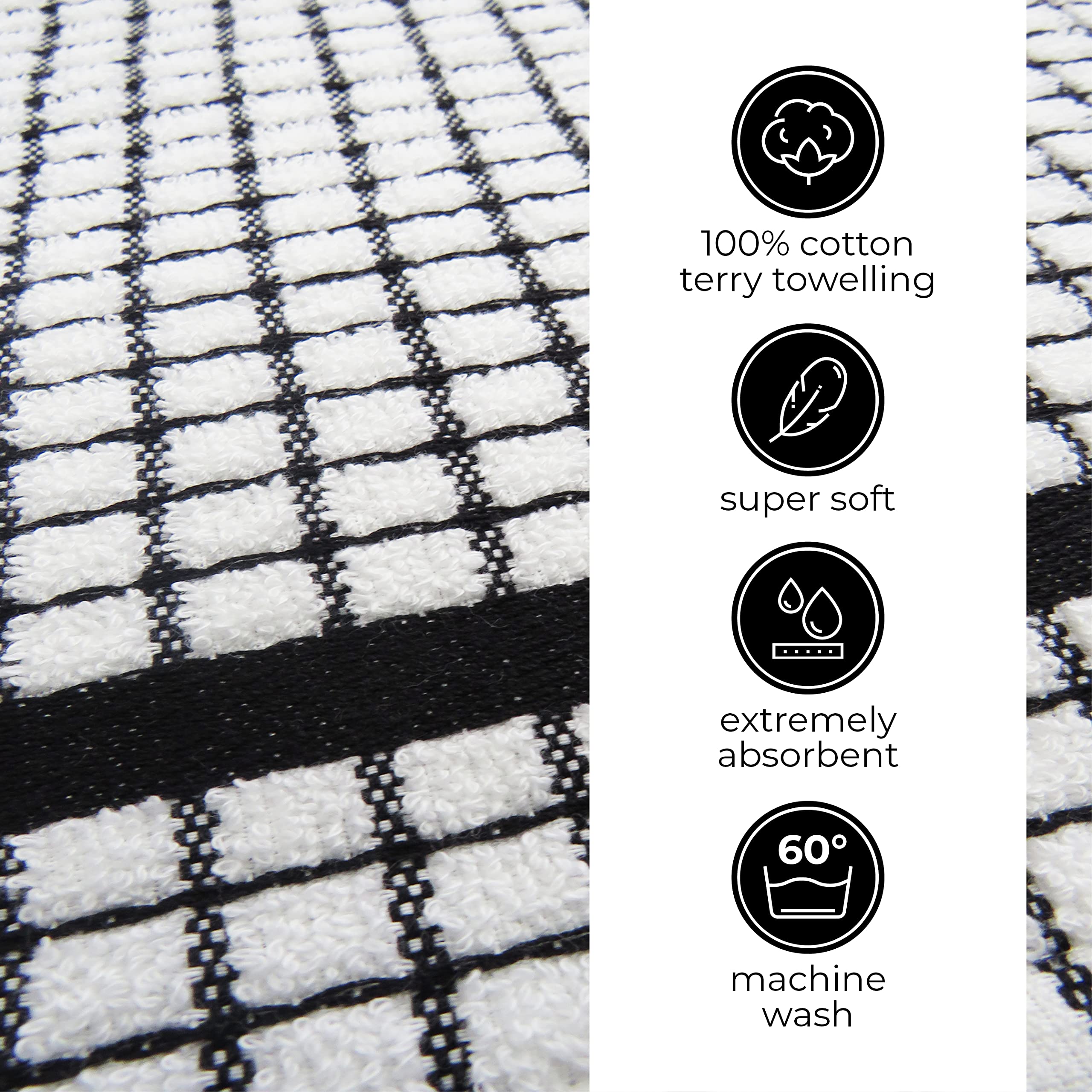 Samuel Lamont Poli Dri 100% Cotton Dish Towel - Black