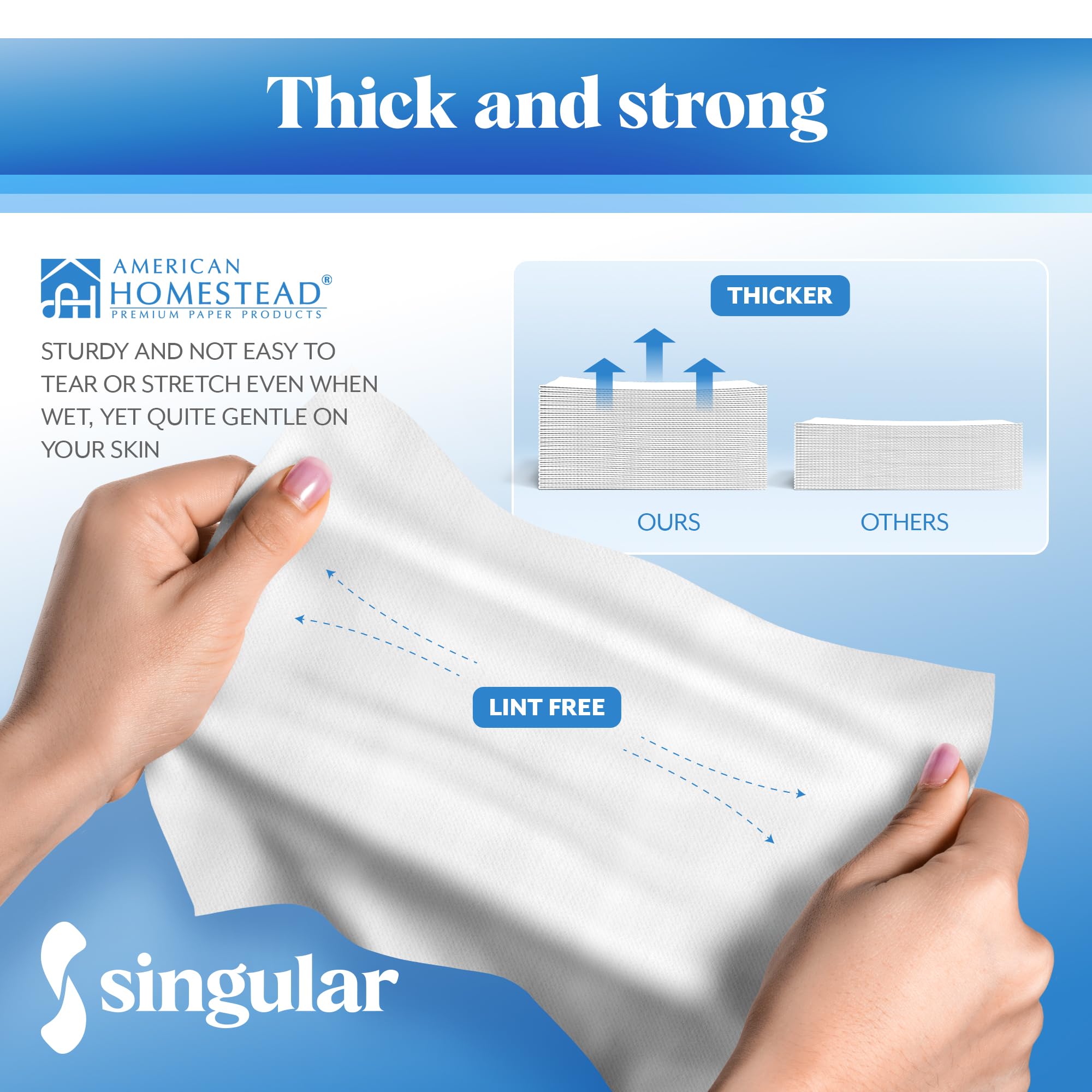 Ah American Homestead Disposable Paper Hand Towels For Bathroom - White Guest Napkins - Linen-Like Bulk Wipes - 15.5'' X 8'' - I