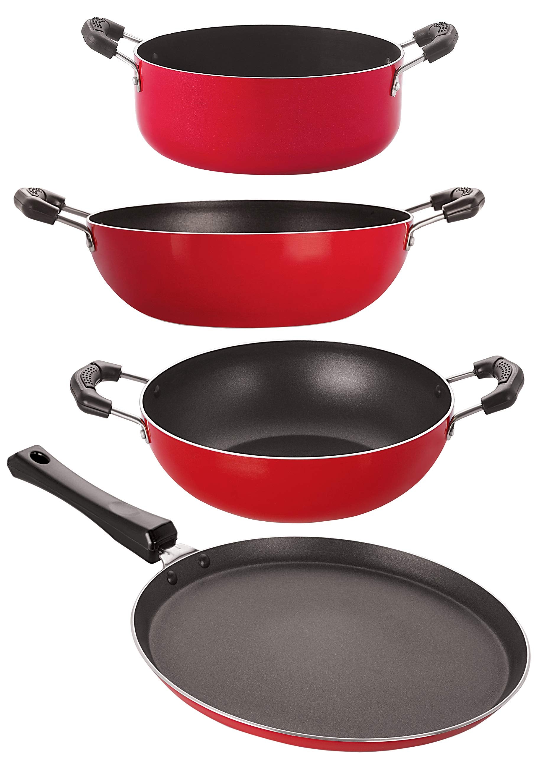 Nirlon NonStick Aluminium 3 Layer Coated 4 Piece Supreme Quality Cookware Utencils Set Offer