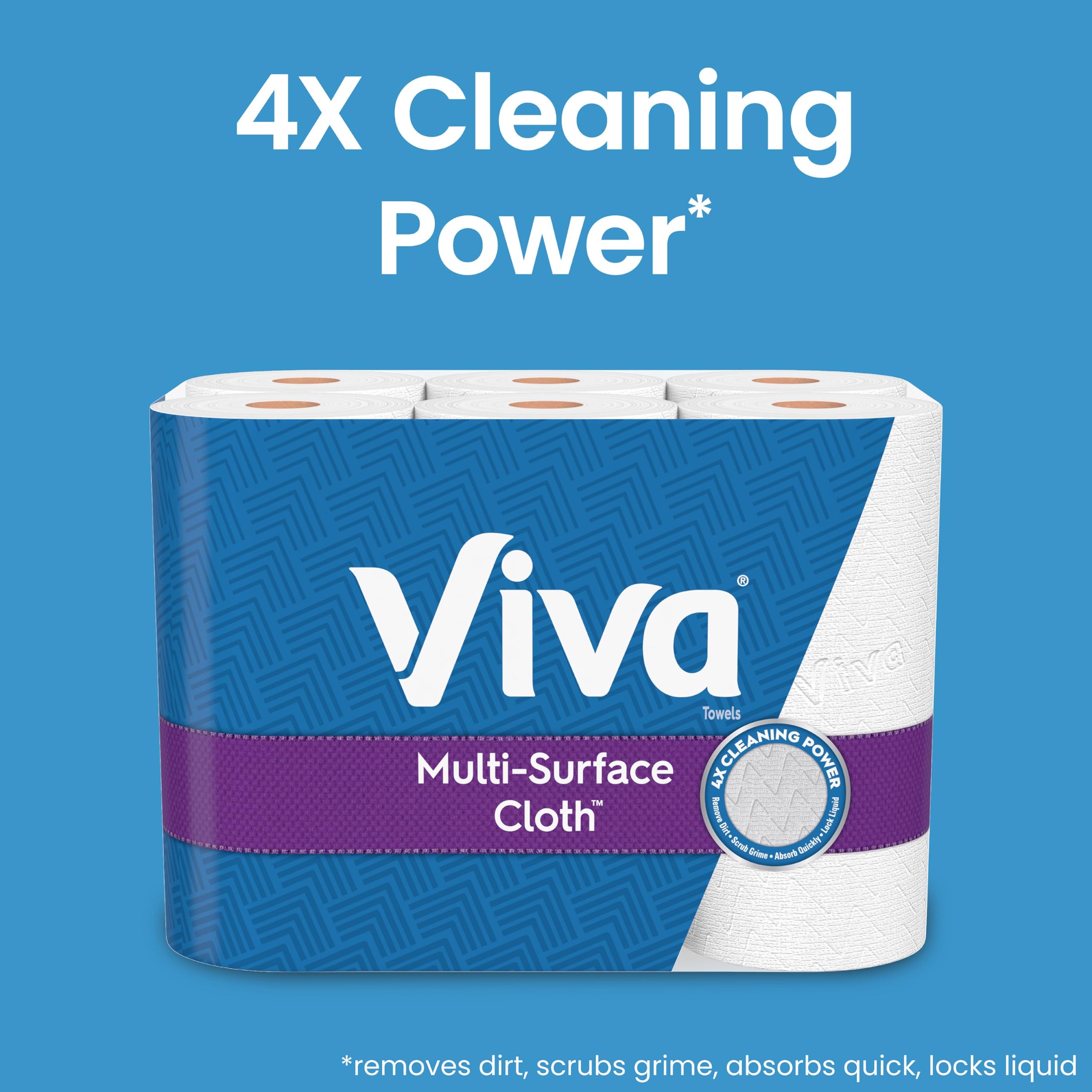 Viva Multi-Surface Cloth Paper Towels, 24 Double Rolls, 110 Sheets Per Roll (4 Packs Of 6)