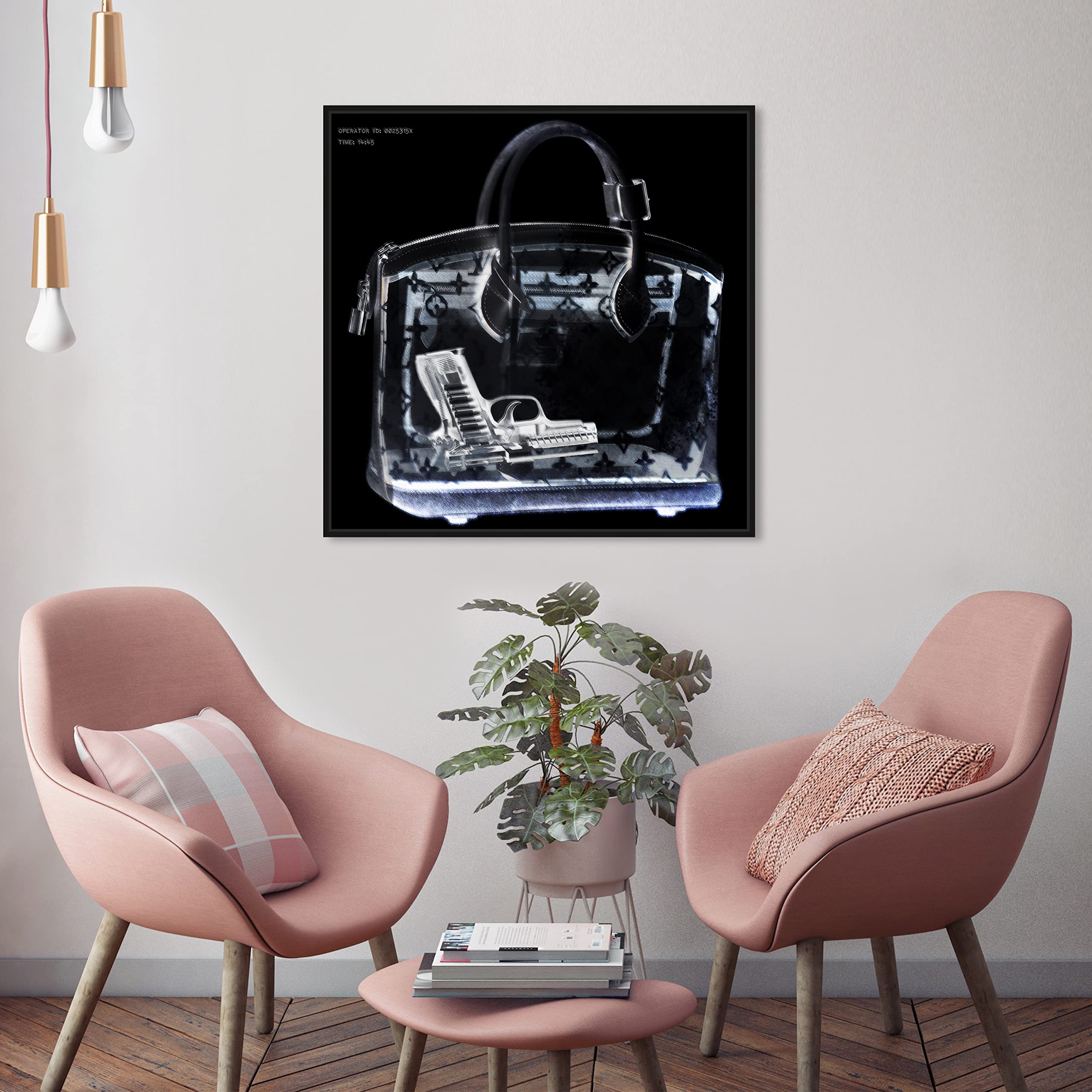 The Oliver Gal Artist Co. Fashion And Glam Wall Art Canvas Prints 'Couture X Ray' Handbags Home D  Cor, 24 In X 24 In, Black, Wh