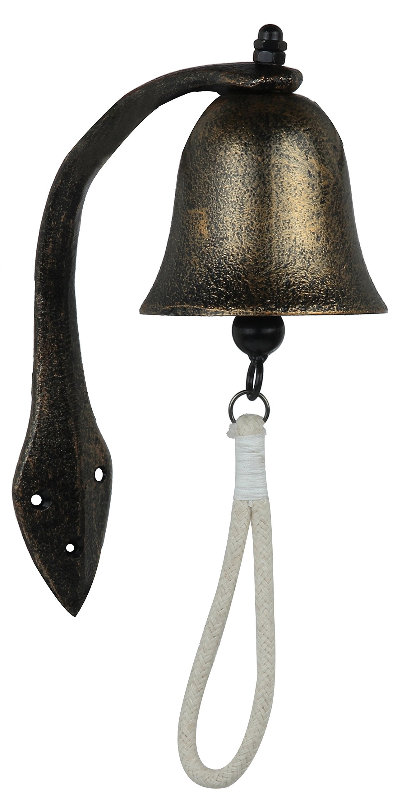 Upstreet Dinner Bell for Outside or Inside Made of Red Copper Hanging Bell, Cast Iron Outdoor Bell to Wall Mounted Surfaces for 