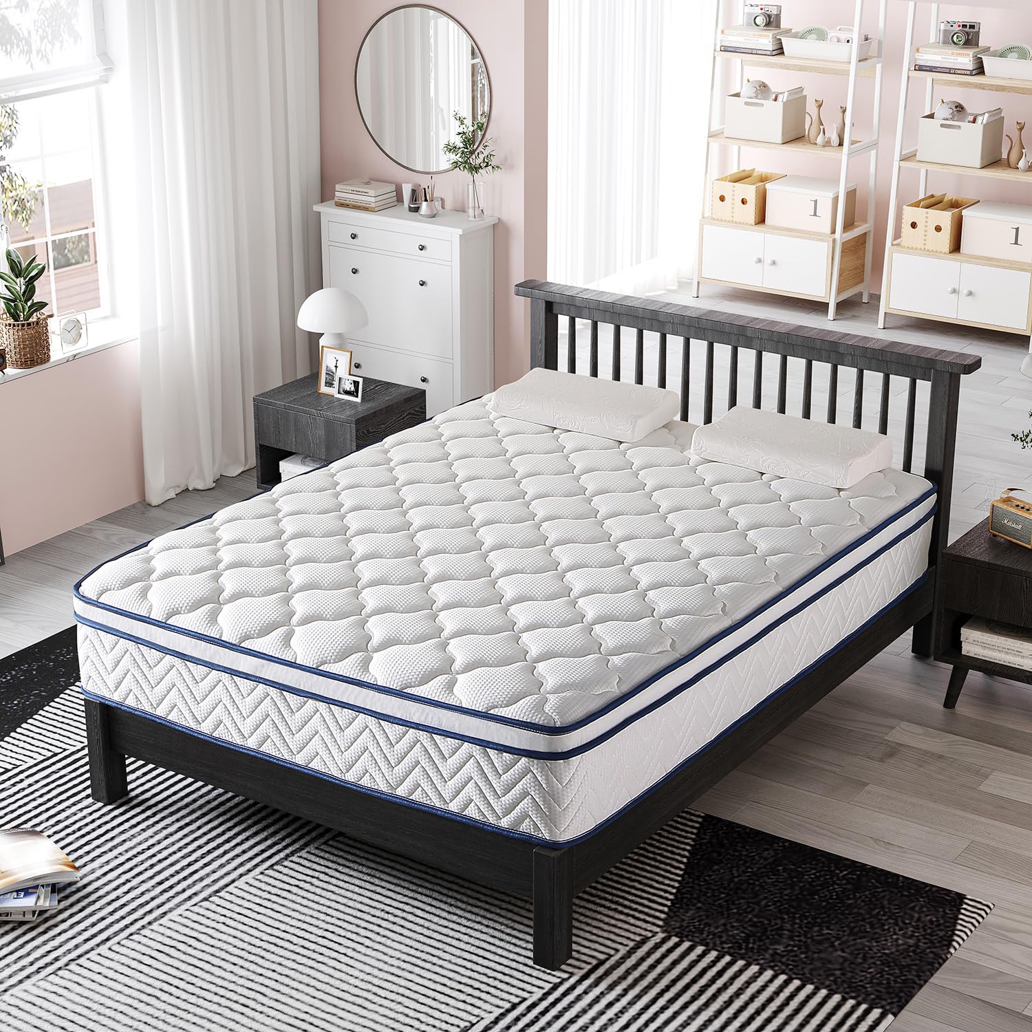 12 Inch King Hybrid Mattress in a Box - Individually Wrapped Coils & Gel Memory Foam for Back Support, Pressure Relief & Motion