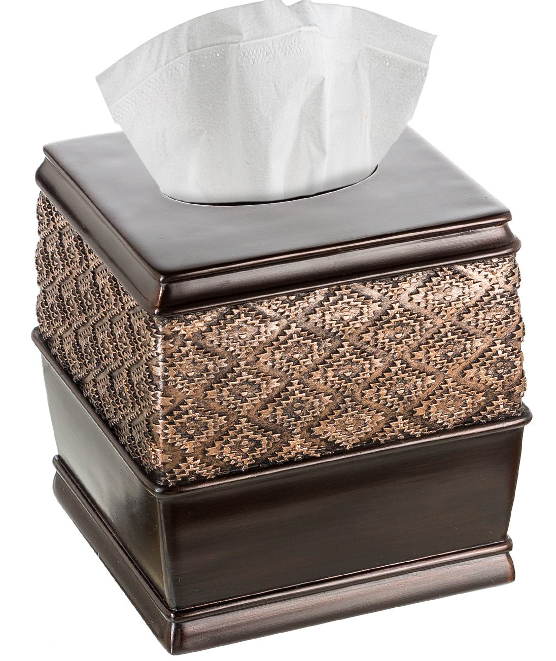 Creative Scents Brown Tissue Box Cover Square - Decorative Tissue Holder For Bathroom - Beautiful Brown Tissue Box Holder For El