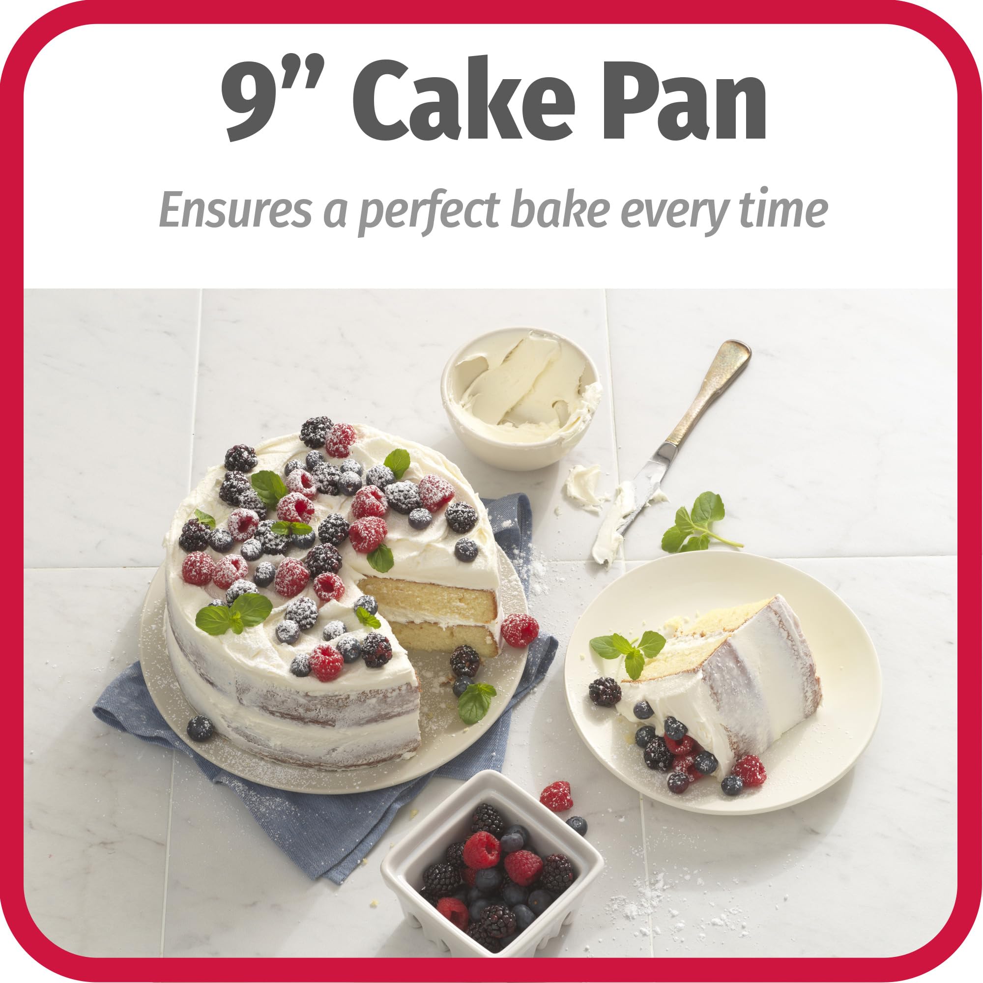Good Cook 9 In Round Cake Pan, 2Pk, Gray