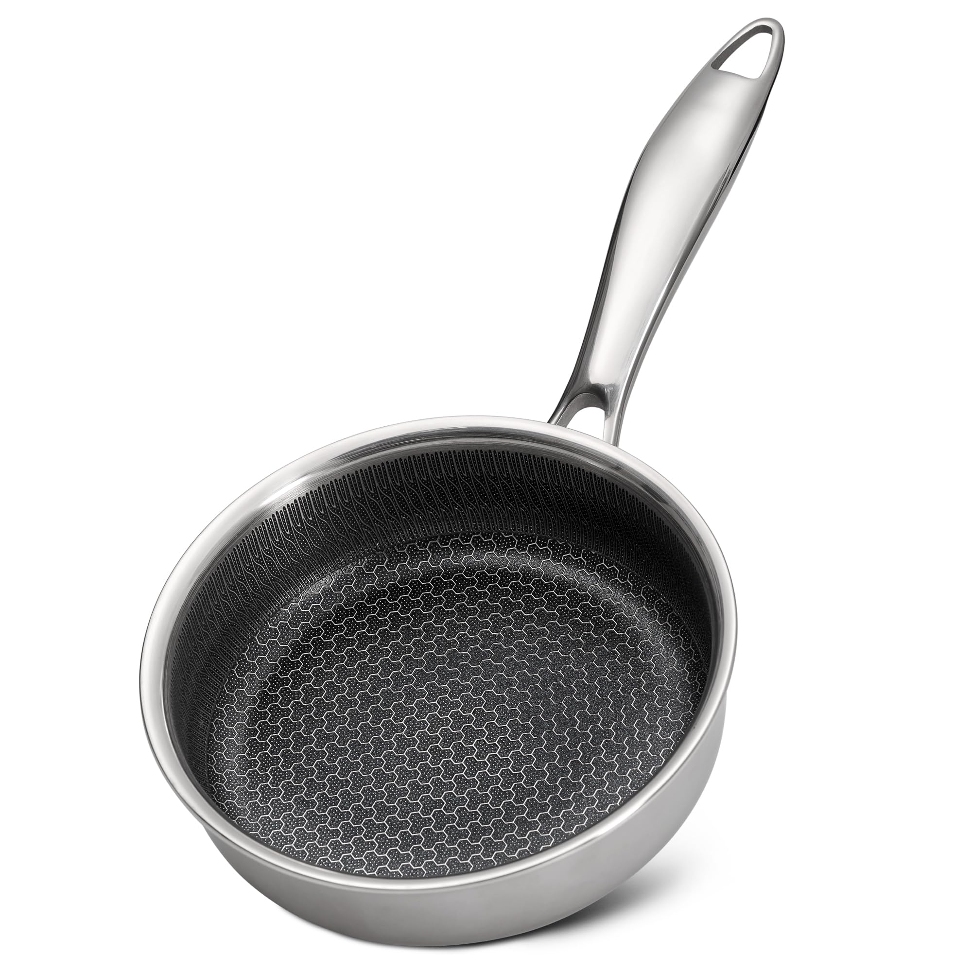 ZLFURLT Stainless Steel Frying Pan, 6Inch Small Pan, TriPly Stainless Steel, Designed for Controlled Cooking, Induction Compat