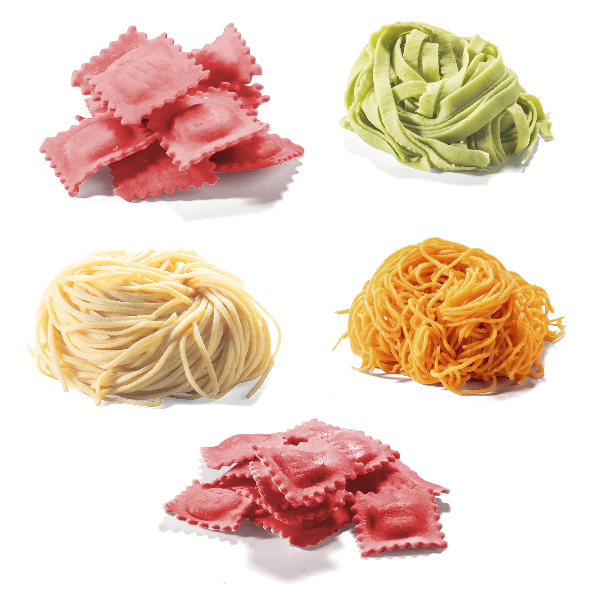 Cucinapro Pasta Maker Accessory Set- 5 Different Attachments - Compatible W Atlas Pasta Machine - Homemade Italian Noodles, Spag