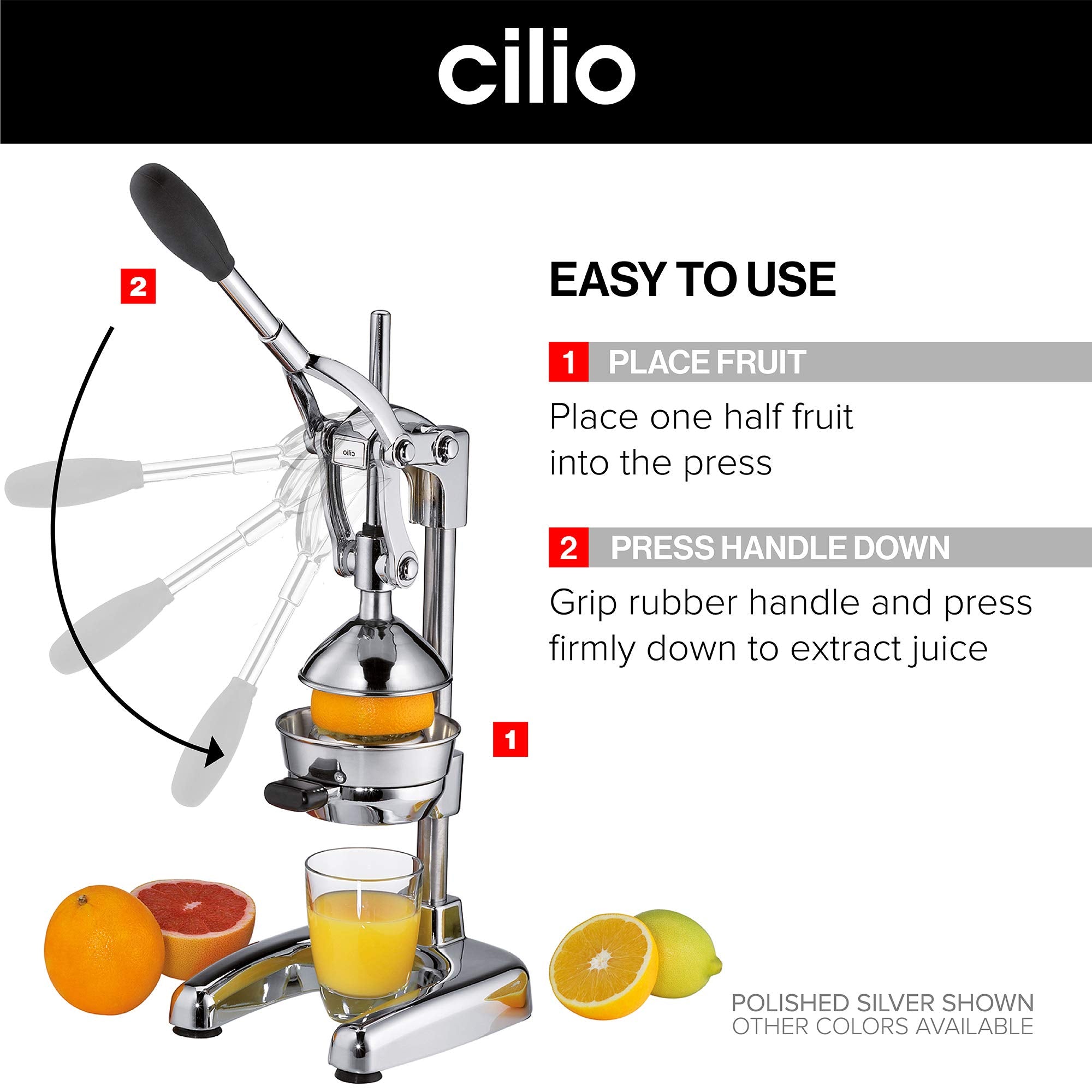 Cilio Citrus Press Juicer, Commercial Grade, Aluminum, Copper, Model C309454