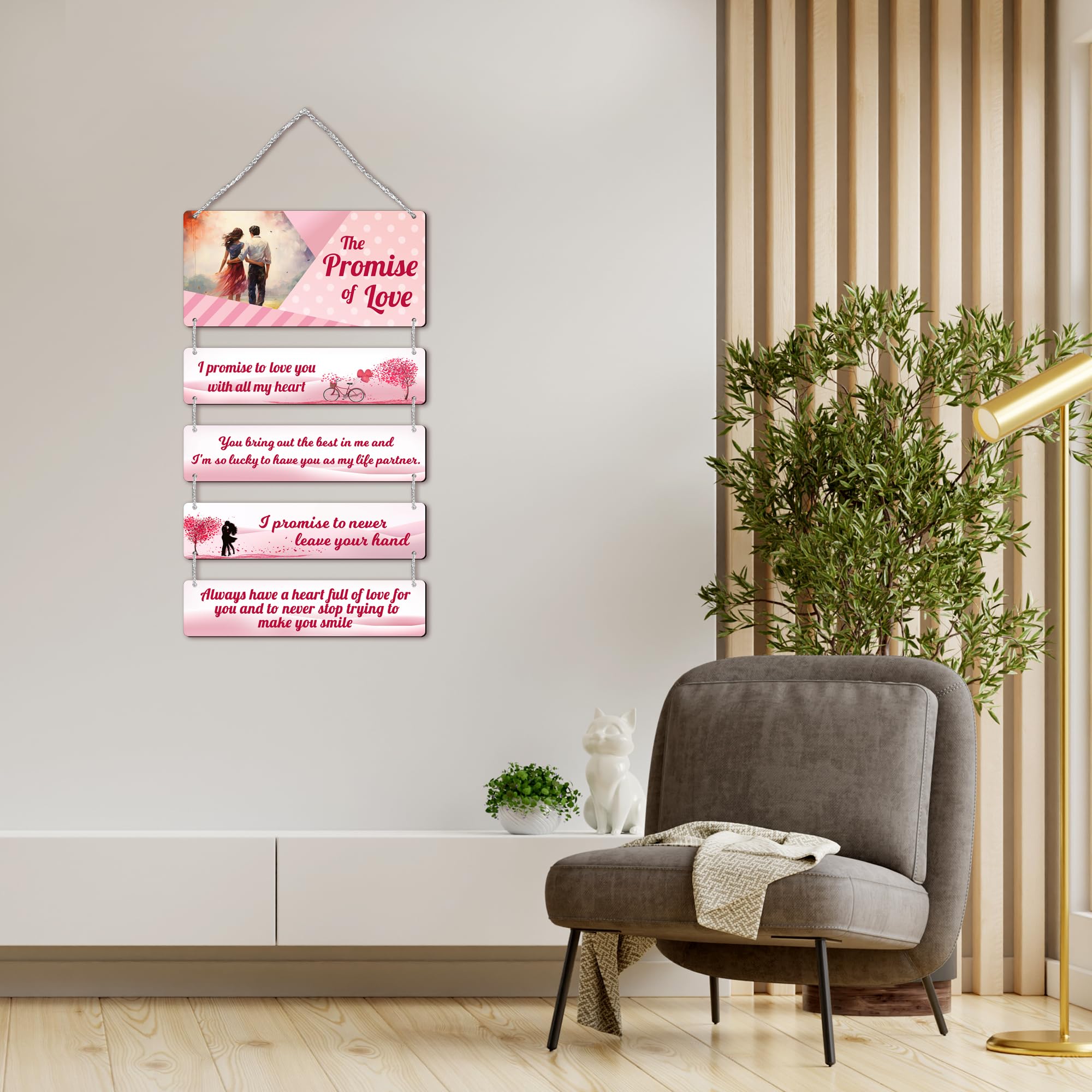 Regalo Casila The Promise of Love: Wooden Wall Hanging Gift for Soulmate, Newlyweds, and Couples - Ideal Home, Bedroom, Living R