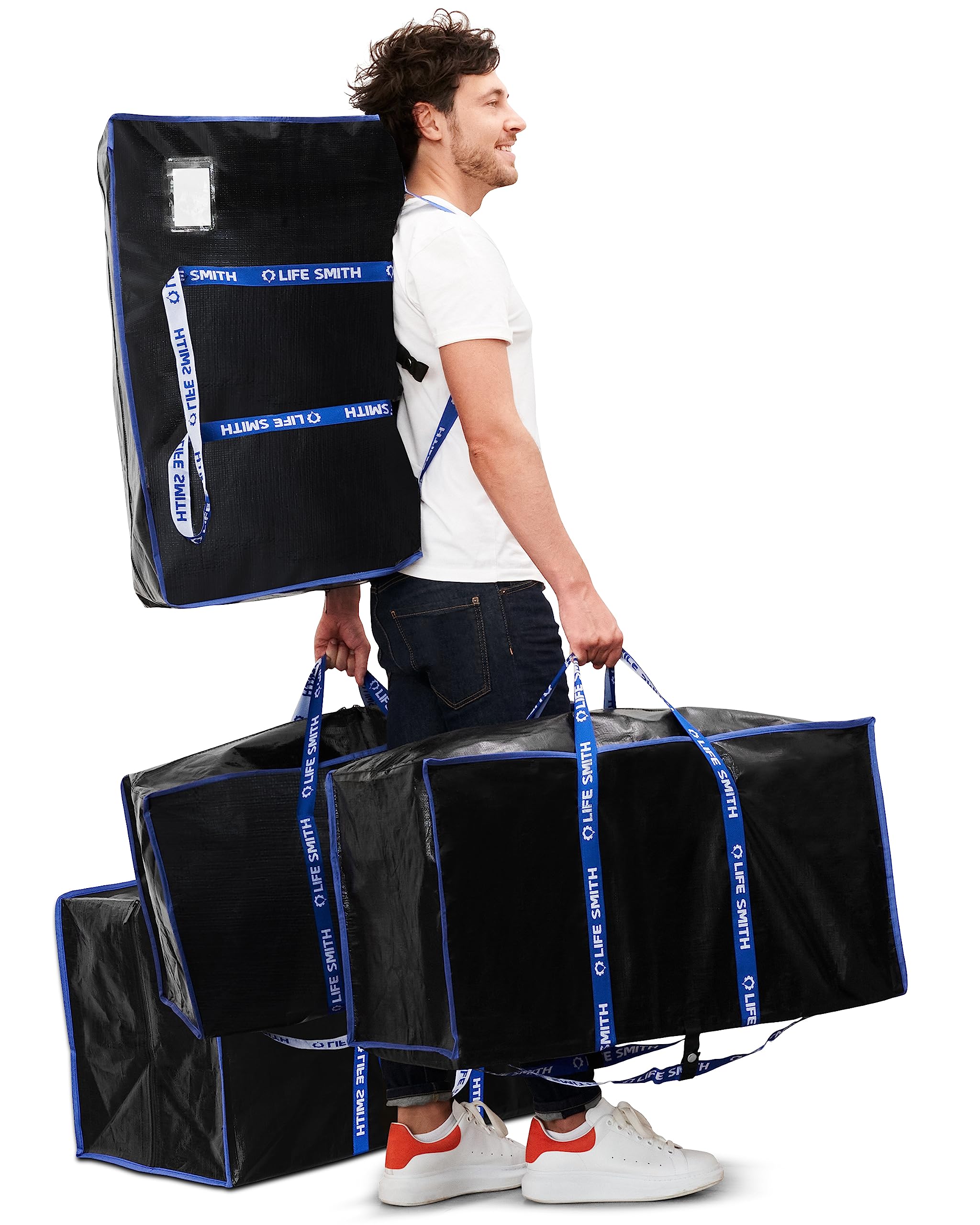 Clothing Storage Bags With Zipper - 4 Pack Of Heavy Duty Moving Bags Extra Large - Dorm Storage Moving Tote Bag - Packing Bags F