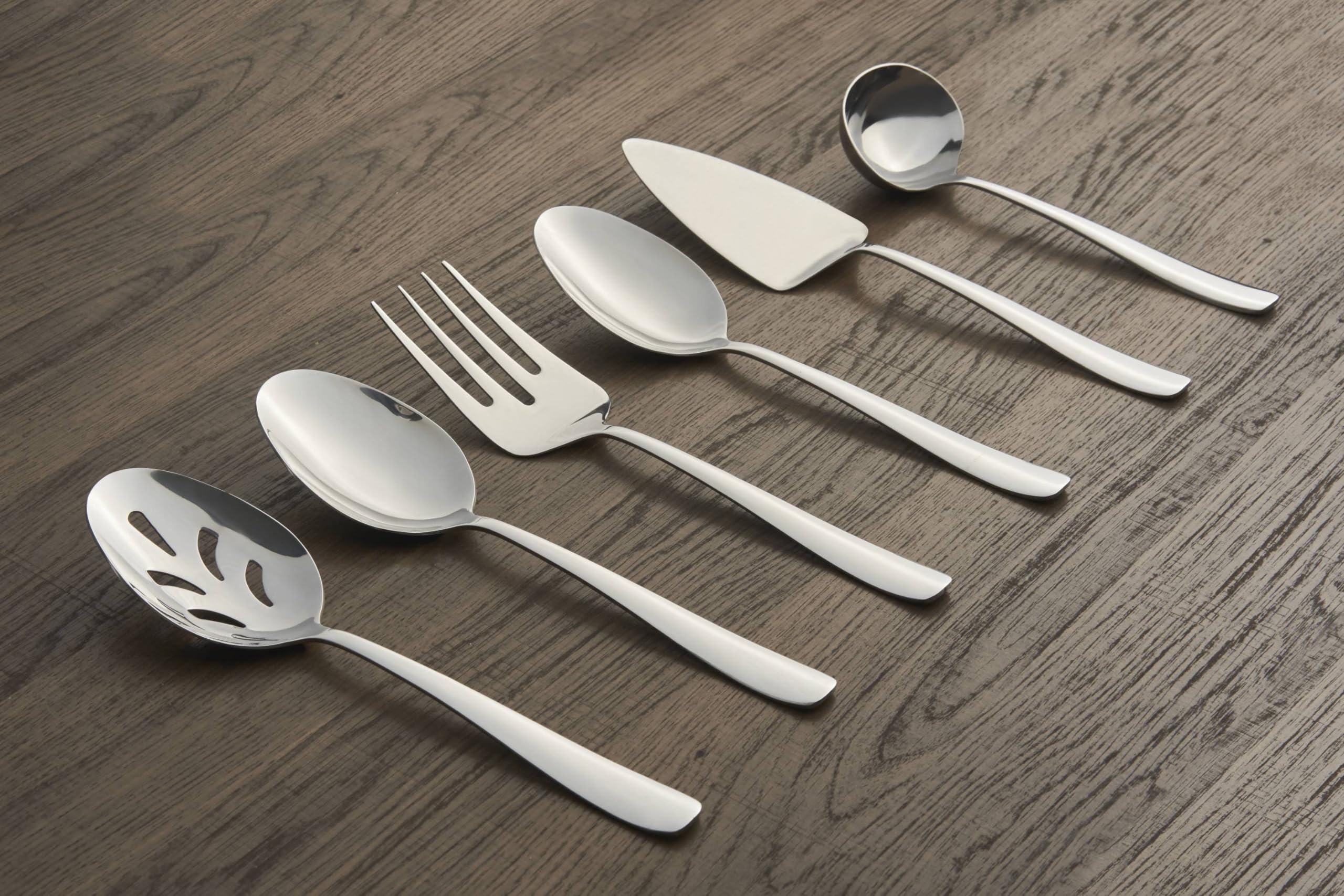 Cambridge Silversmiths Bourne Mirror Oversized 6 Piece Serving Set, Silver