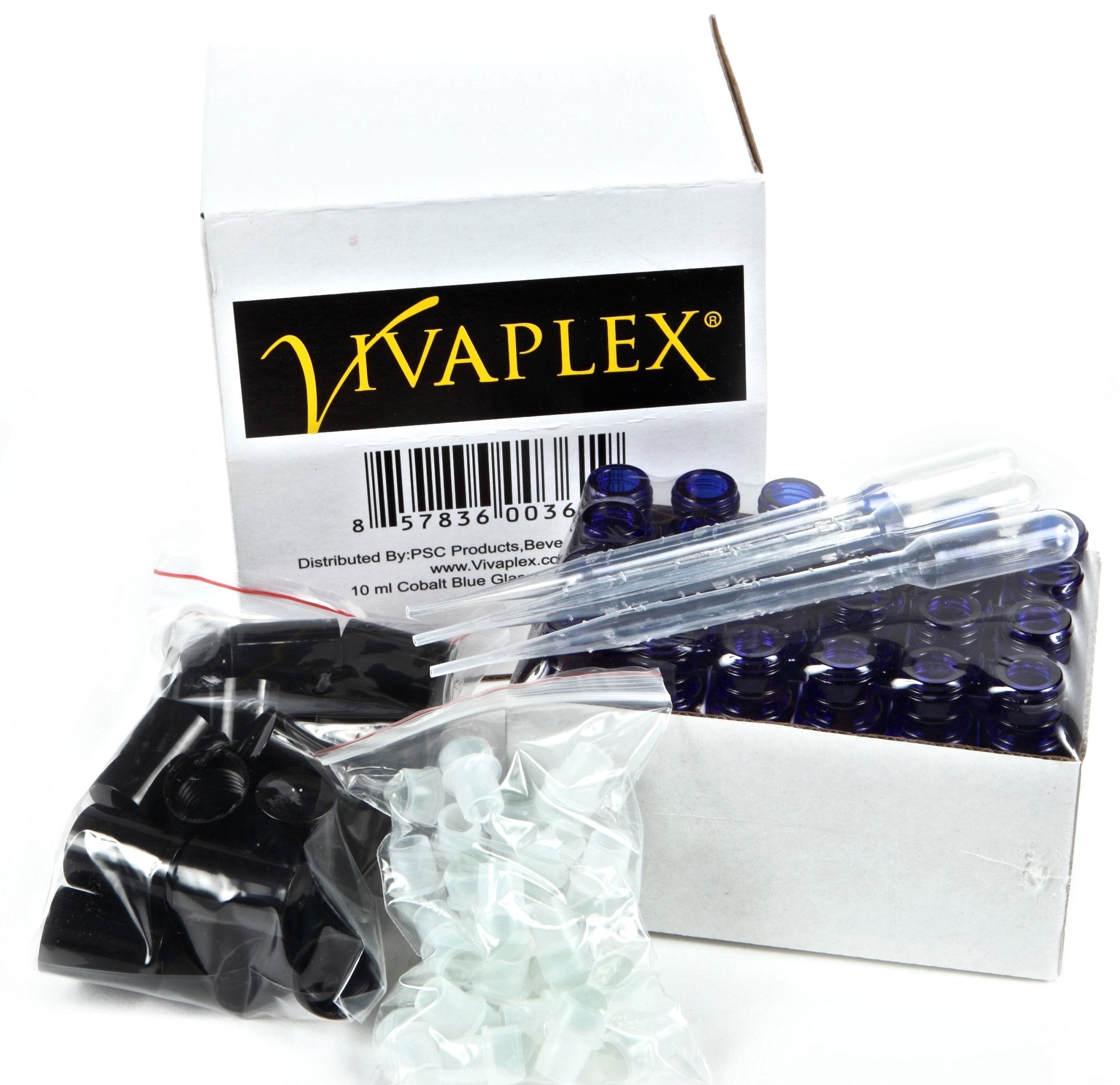 24, Cobalt Blue, 10 Ml Glass Roll On Bottles With 3-3 Ml Dropper'S