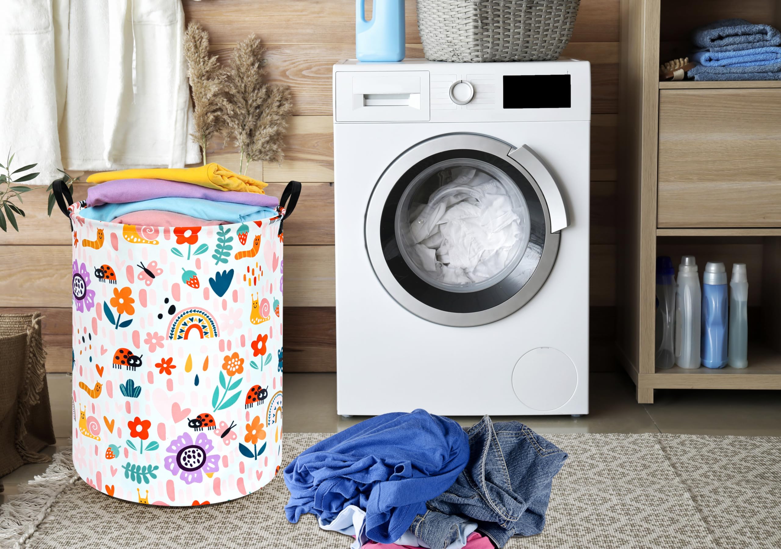 Huayee 19.7 Inch Baby Laundry Hamper Bedroom Laundry Basket Storage Basket Fabric Organization Basket, Storage Bin, Toy Box,Gift