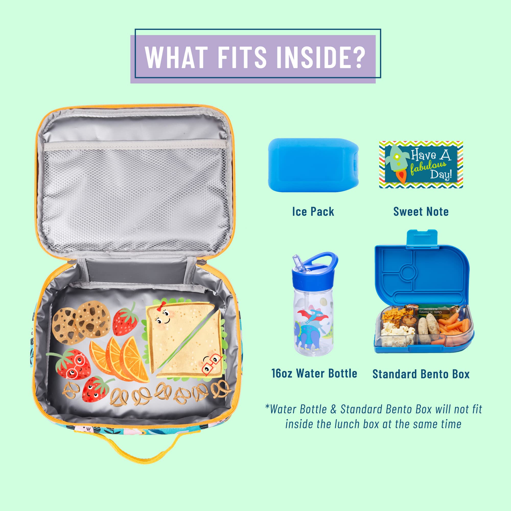 Wildkin Kids Insulated Lunch Box Bag For Boys & Girls, Reusable Kids Lunch Box Is Perfect For Early Elementary Daycare School Tr