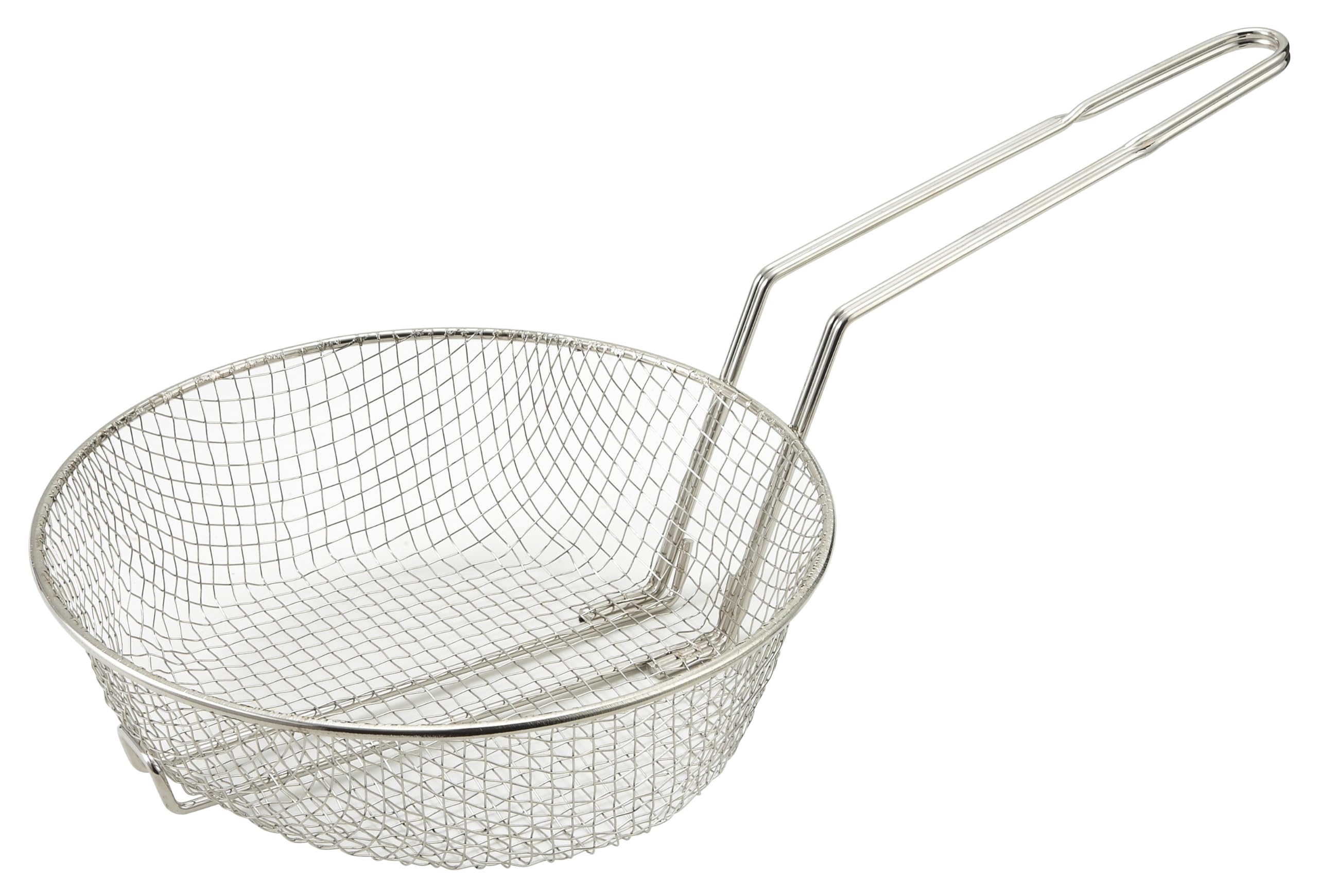 Winco Culinary Basket, 12-Inch Diameter, Medium Mesh, Medium, Nickel