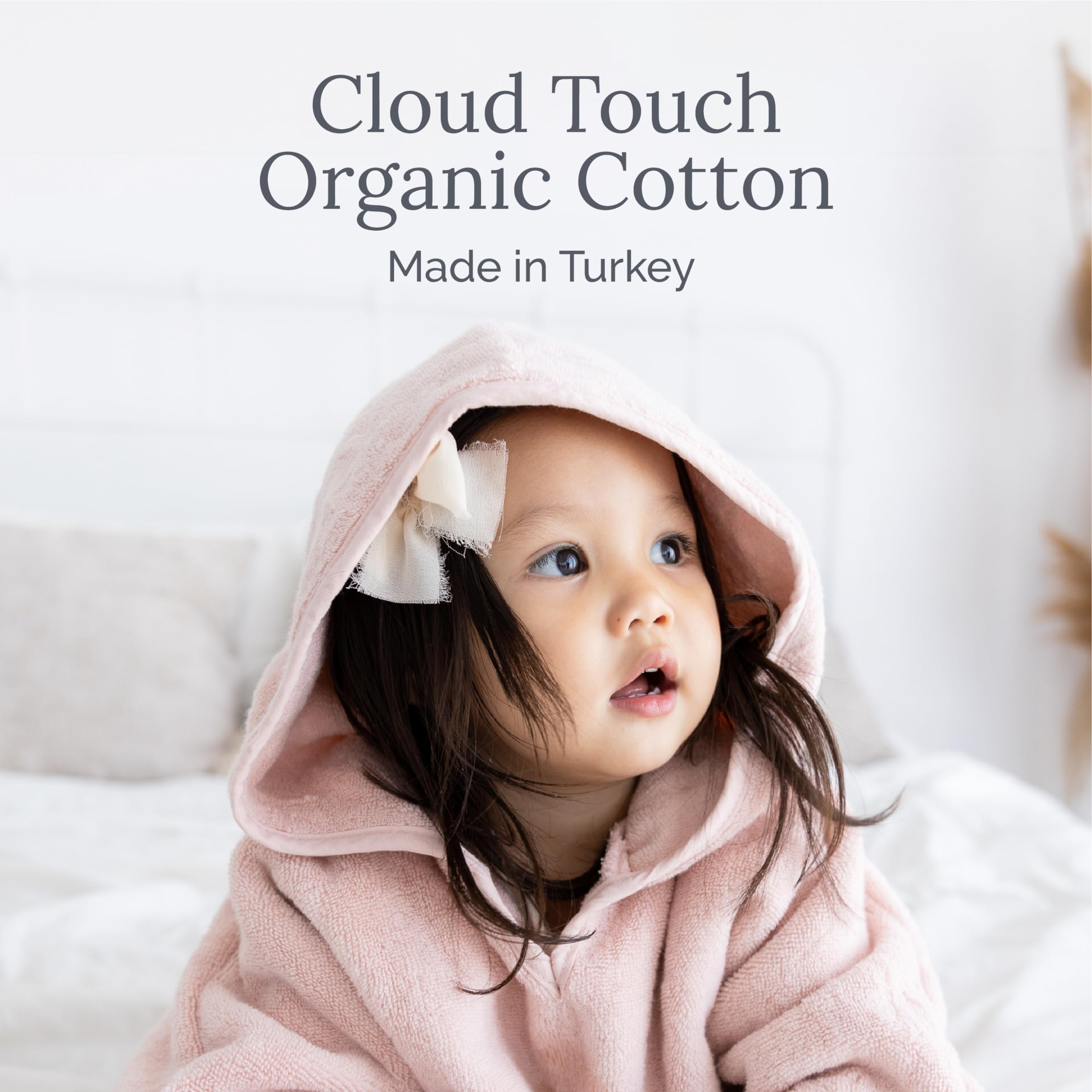 Natemia Organic Hooded Poncho Towel - Ultra Soft and Absorbent Cloud Touch Cotton Kids Cover-Up