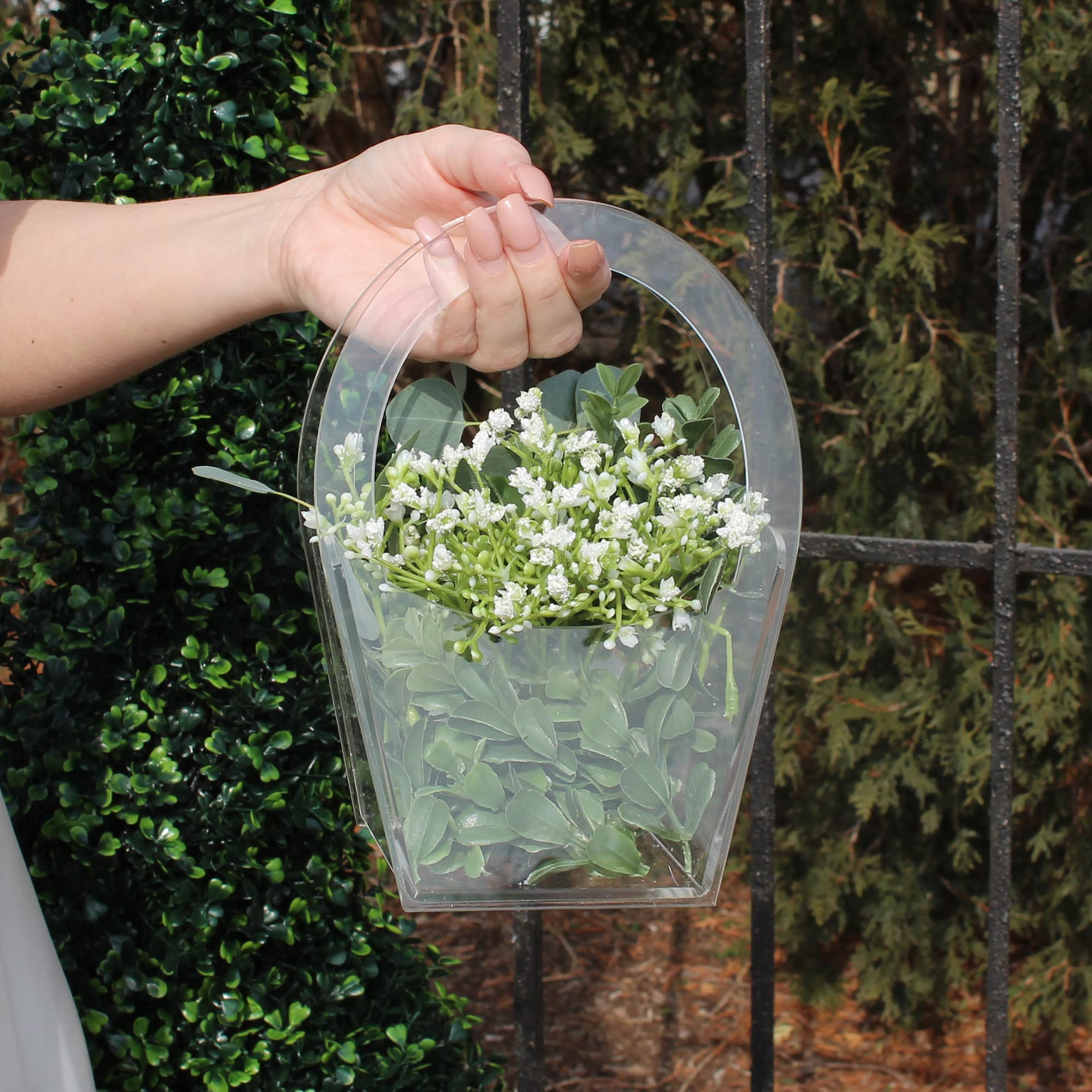 Lillian Rose Clear Modern Flower Girl Basket, One Size