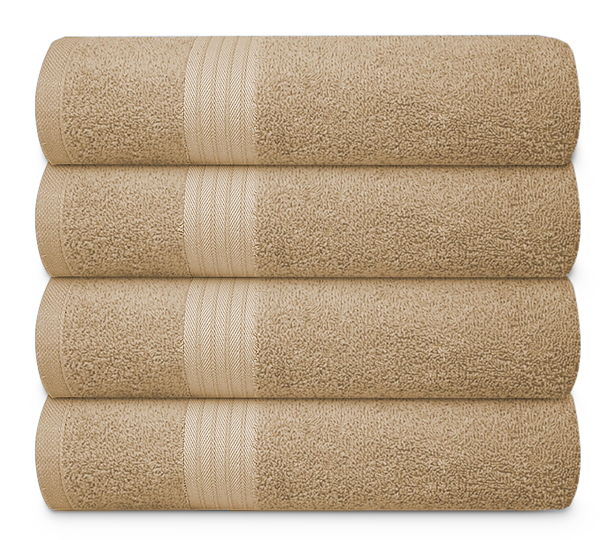 Textila 100% Cotton Extra Large Bath Towels - 30X60 (4-Pack, Beige) - Highly Absorbent, Super Soft, And Luxurious For Bathroom,