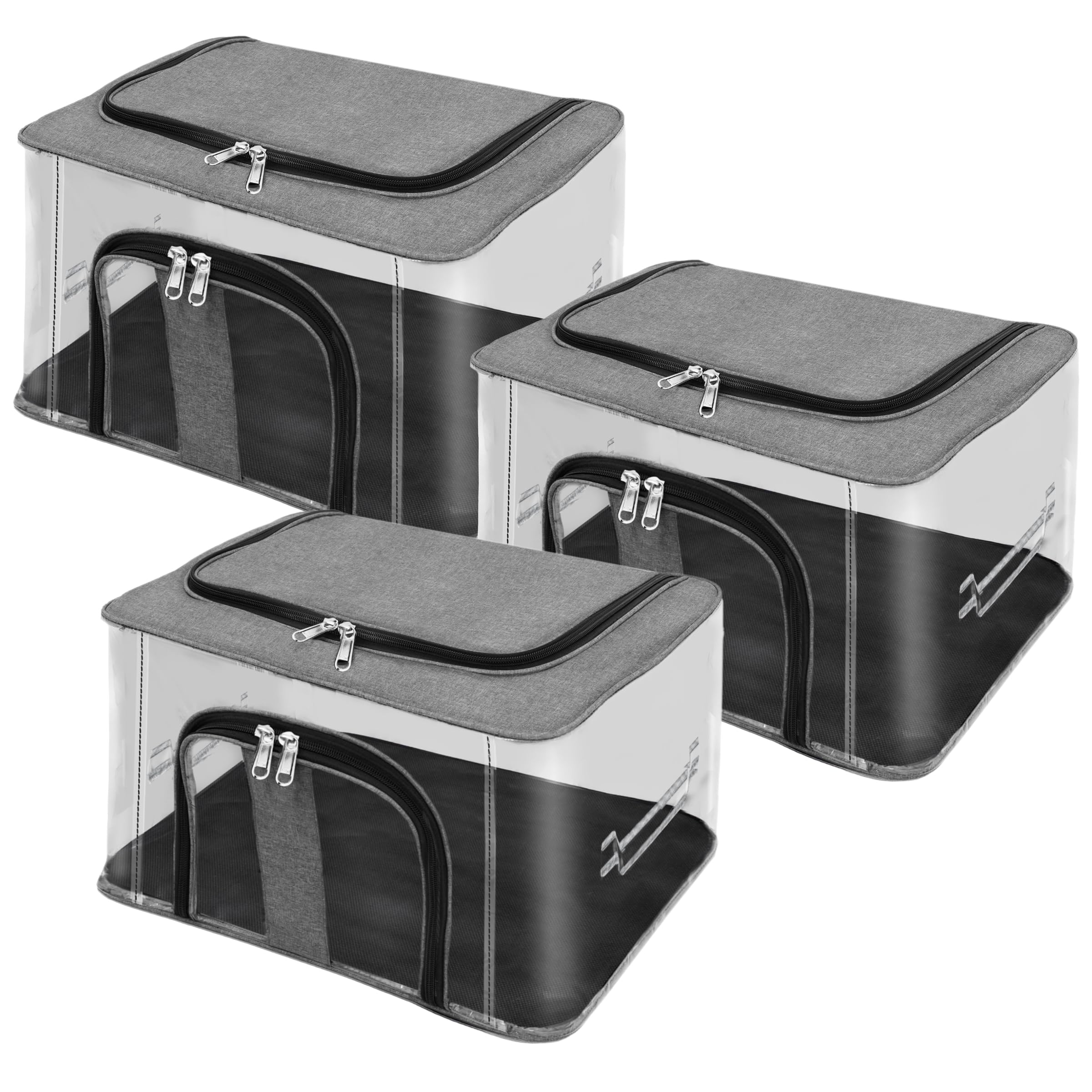 Storite 3 Pack Nylon 33 L Pvc Transparent Moisture Proof Storage Box For Clothes Closet Wardrobe Organizer For Clothes Saree Bag