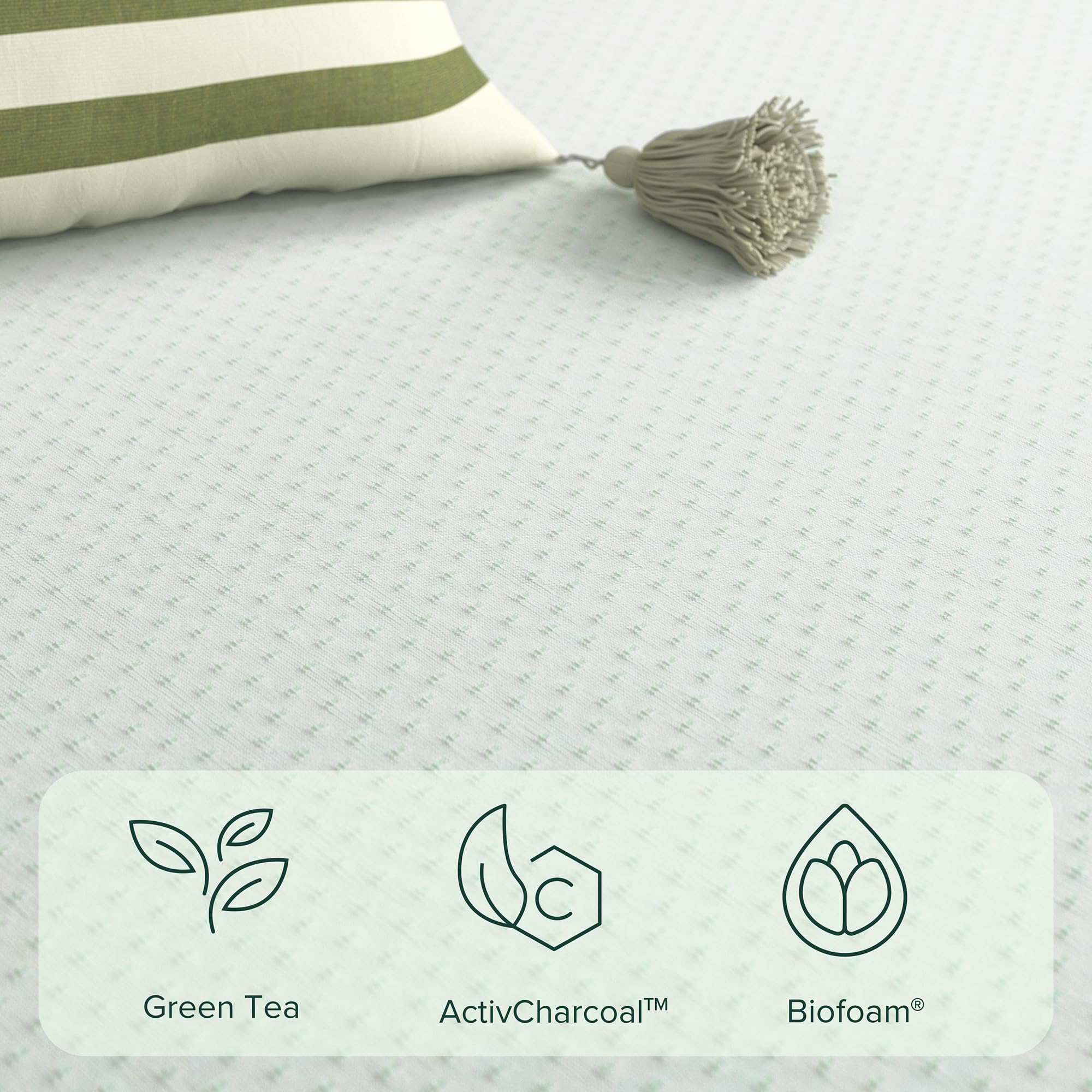 Zinus 6 Inch Green Tea Memory Foam Mattress, 75 x 30 (Narrow Twin), Fiberglass Free, Patented Custom Contour Support, Sturdy Bas