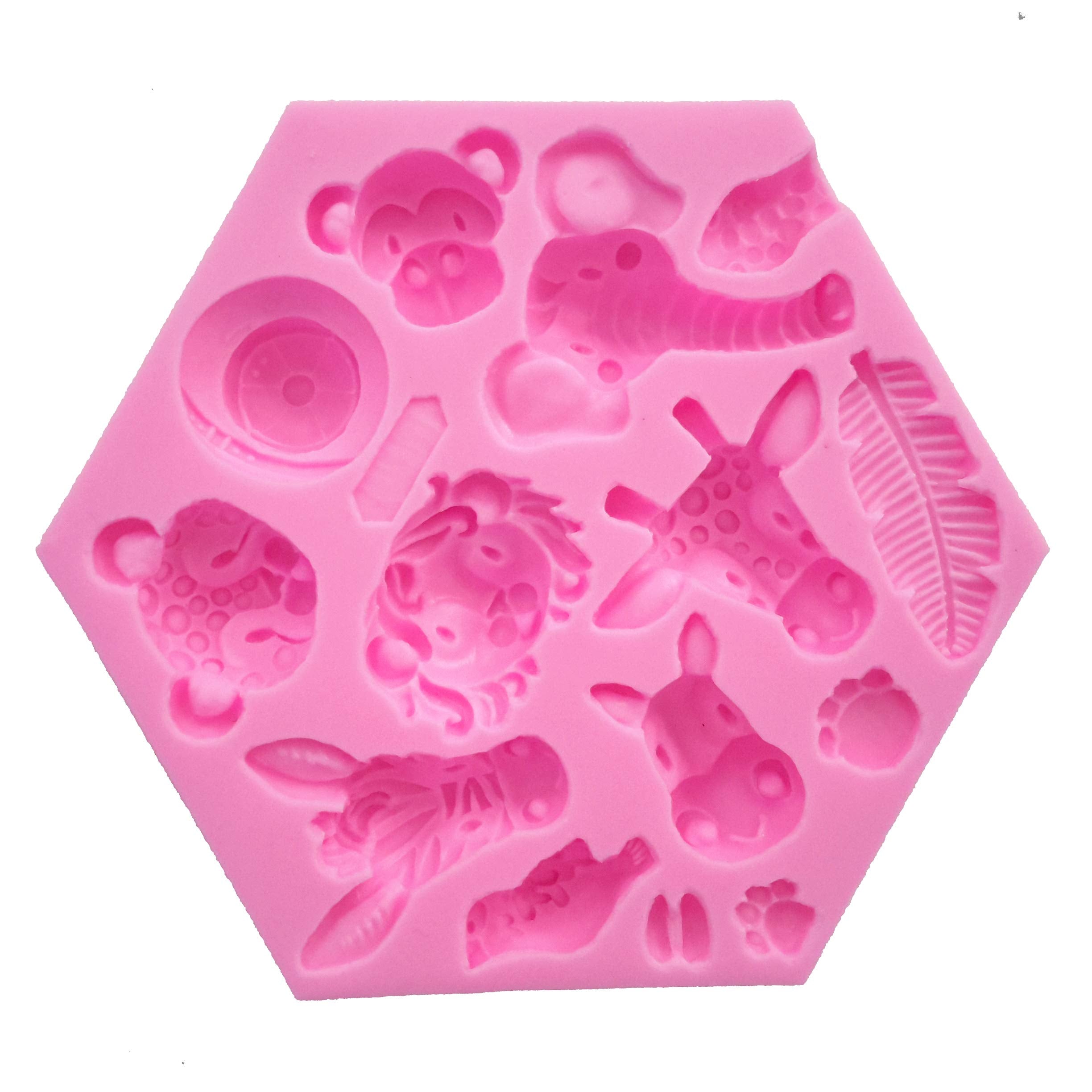 Fewo Forest Animals Fondant Cake Decorating Molds Zoo Animals Silicone Mold For Chocolate Candy Gum Paste Clay Sugar Craft Cupca