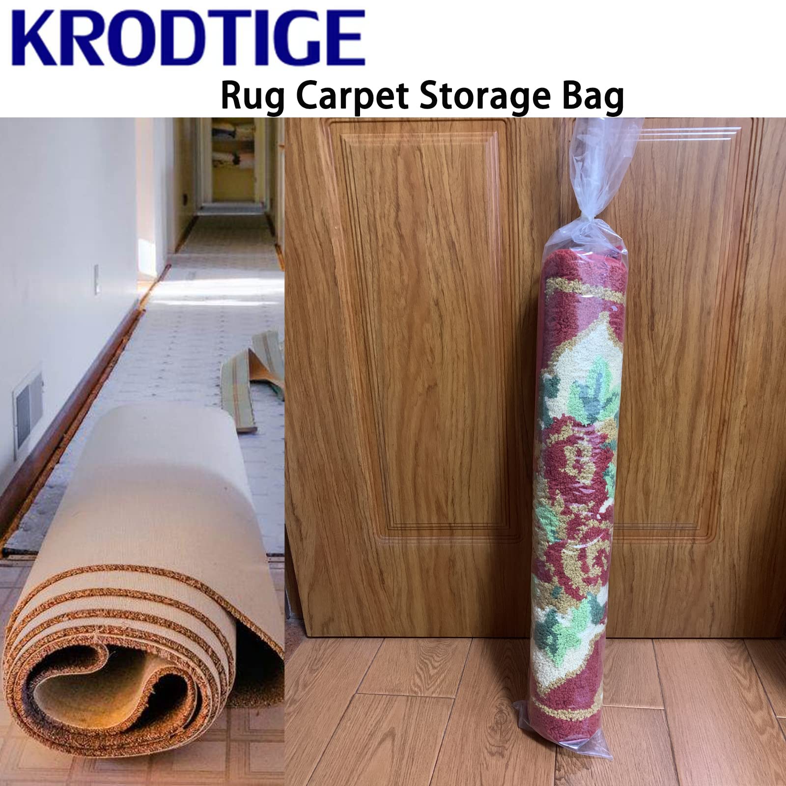 4 Pcs Plastic Rug Storage Bag With 10 Ties, Fits Rugs Up To 5' X 7' Clear Carpet Bag, 4.5 Mil Heavy Duty Rug Storage Bag-Protect