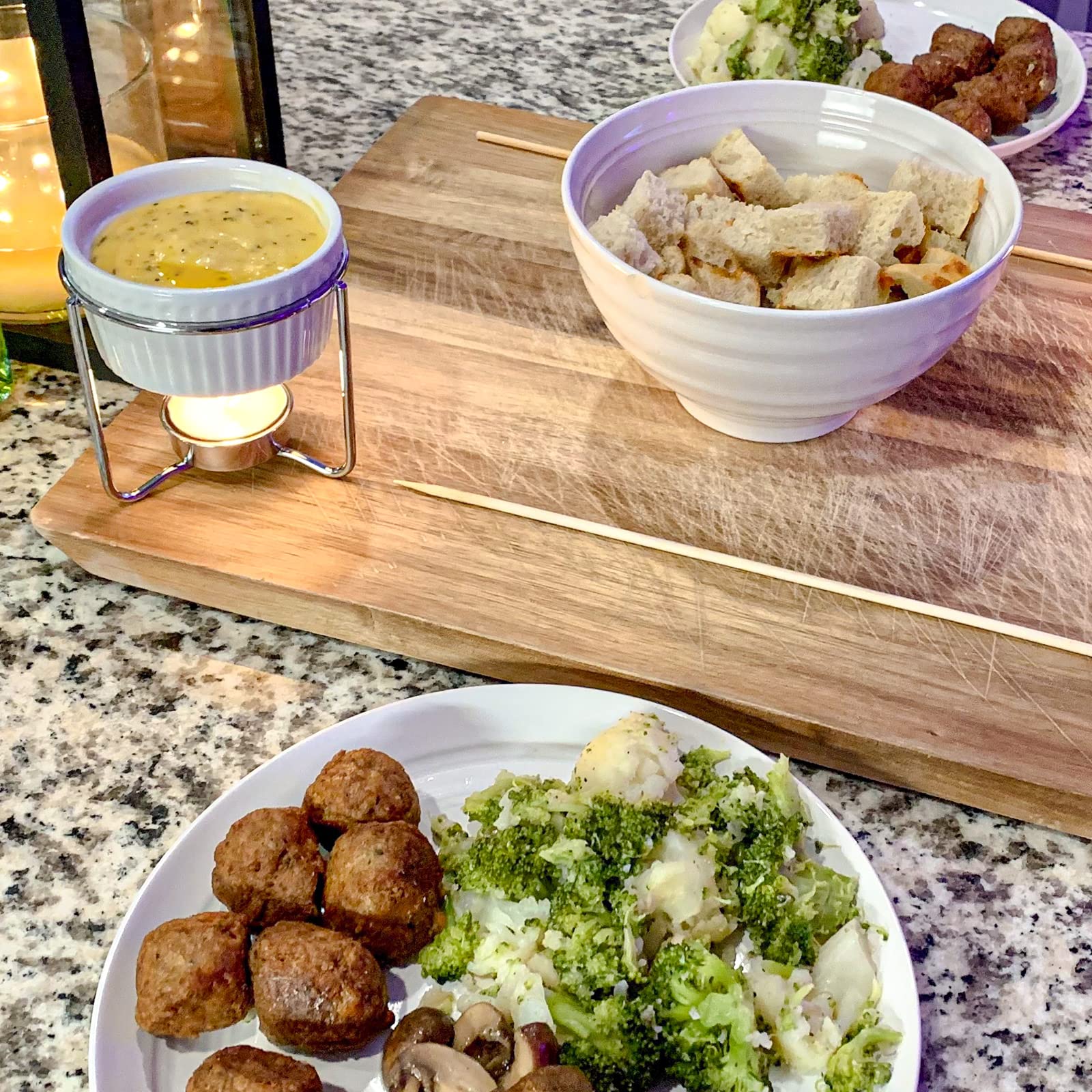 Luvan 4 Pieces Butter Warmers,Butter Warmers For Seafood With 20 Pieces Tealight Candles,Ceramic Butter Warmer Set For Chocolate