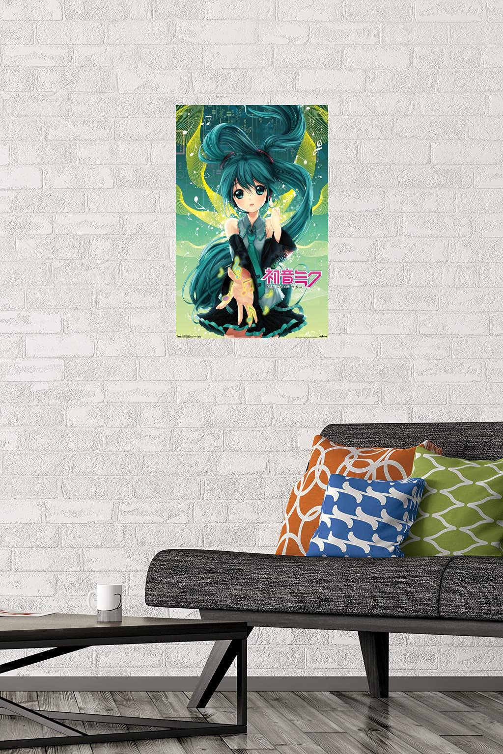 Trends International Hatsune Miku - Notes Wall Poster, 14.725'' X 22.375'', Premium Poster & Mount Bundle