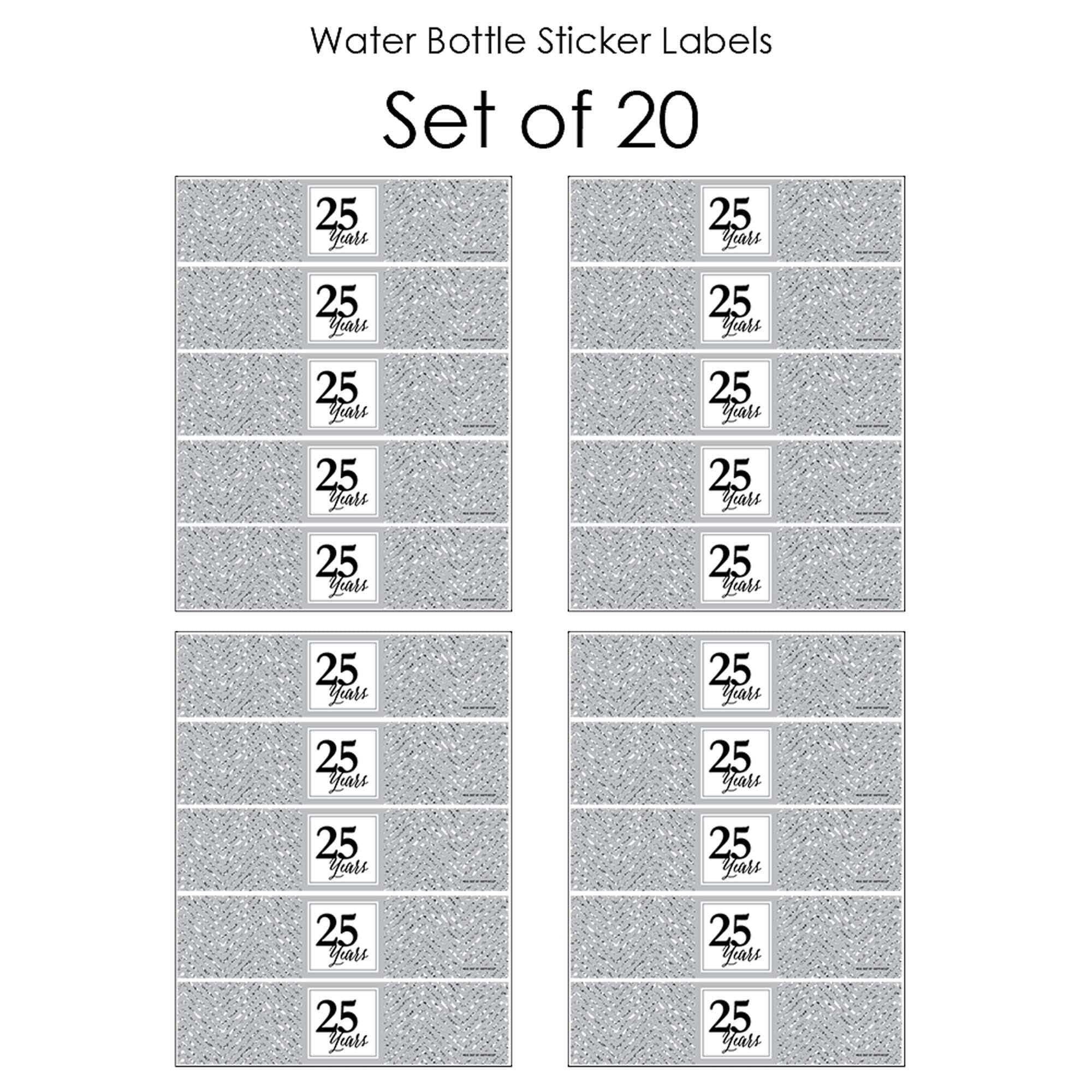 Big Dot Of Happiness We Still Do - 25Th Wedding Anniversary - Anniversary Party Water Bottle Sticker Labels - Set Of 20